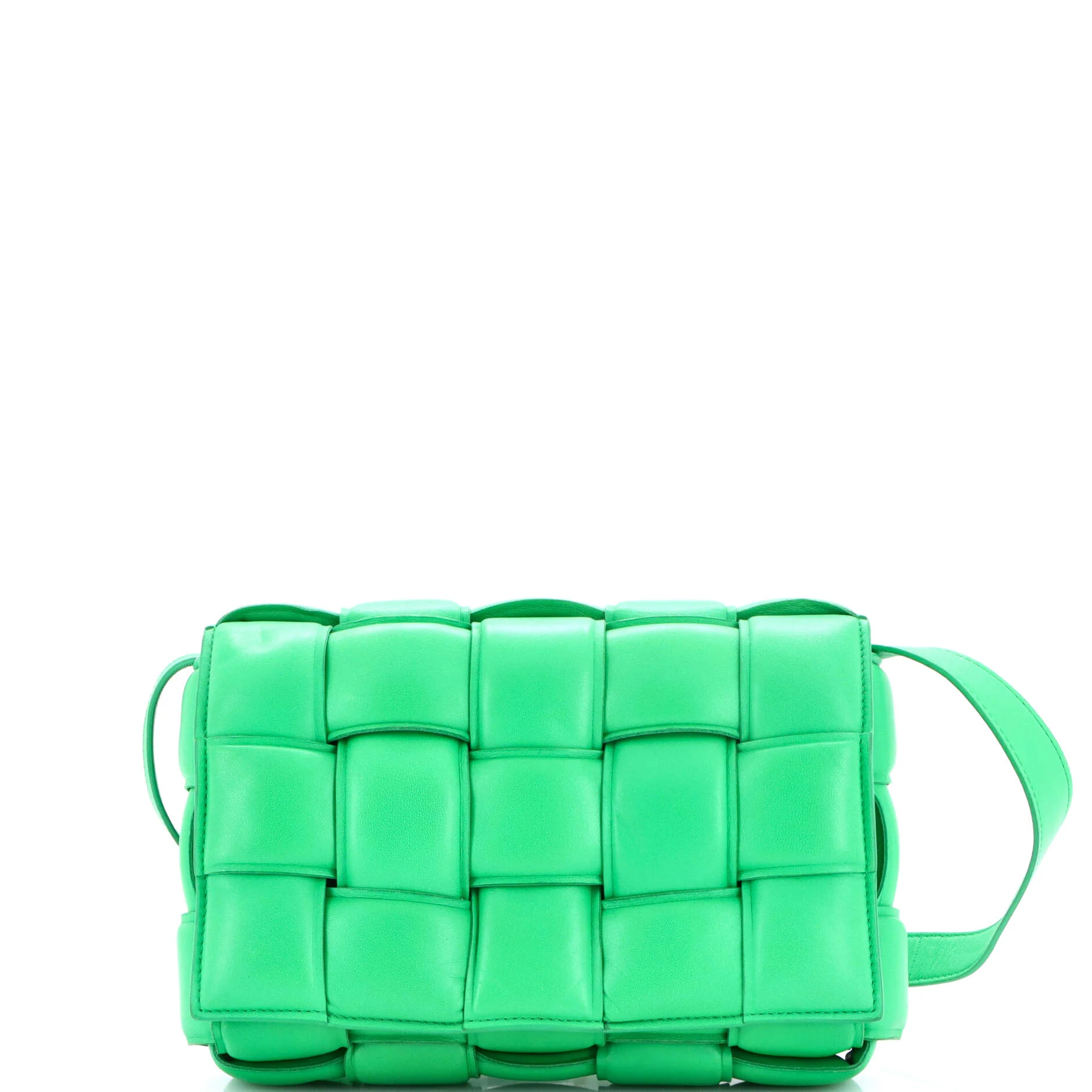 Cassette Crossbody Bag Padded Maxi Intrecciato Leather