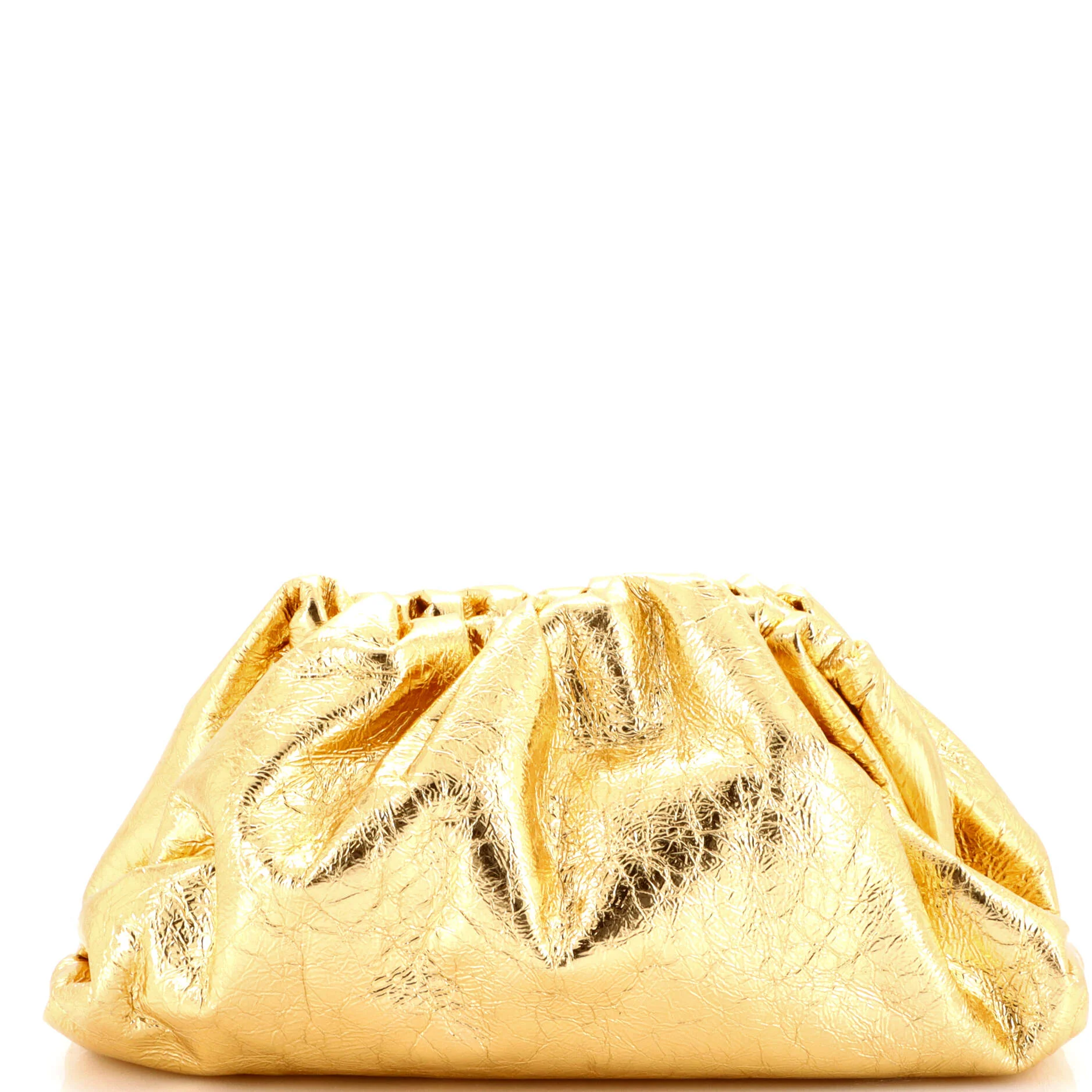 The Pouch Crinkled Metallic Leather