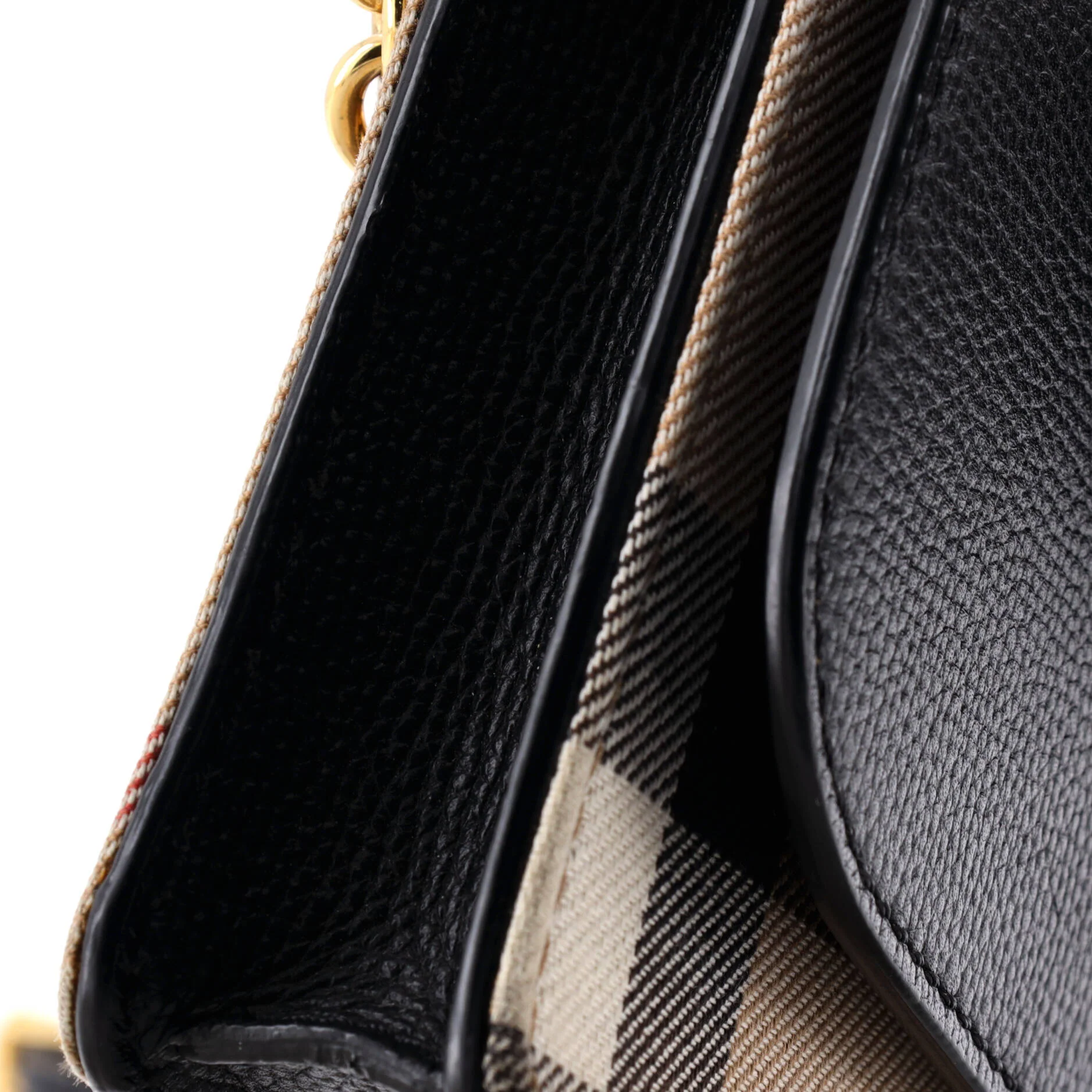 Hampshire Wallet on Chain Leather and House Check Canvas - Image 6