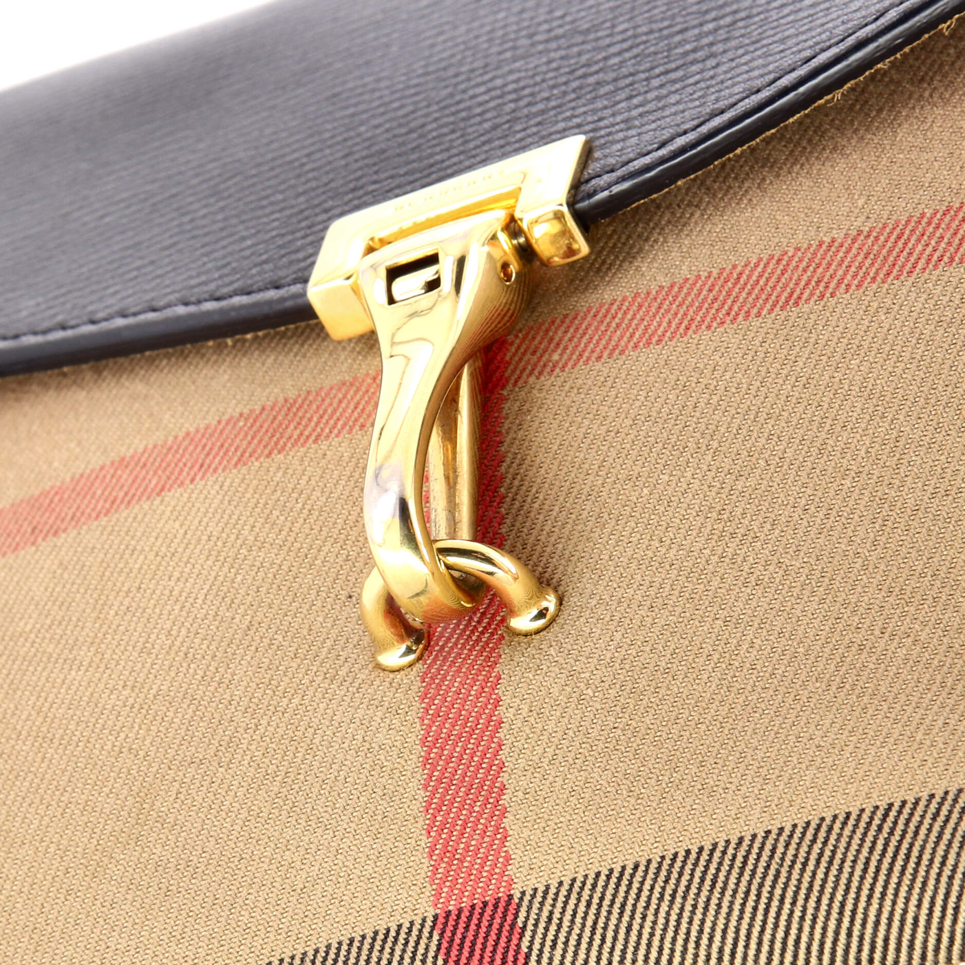 Macken Crossbody Bag Leather and House Check Canvas Small - Image 8