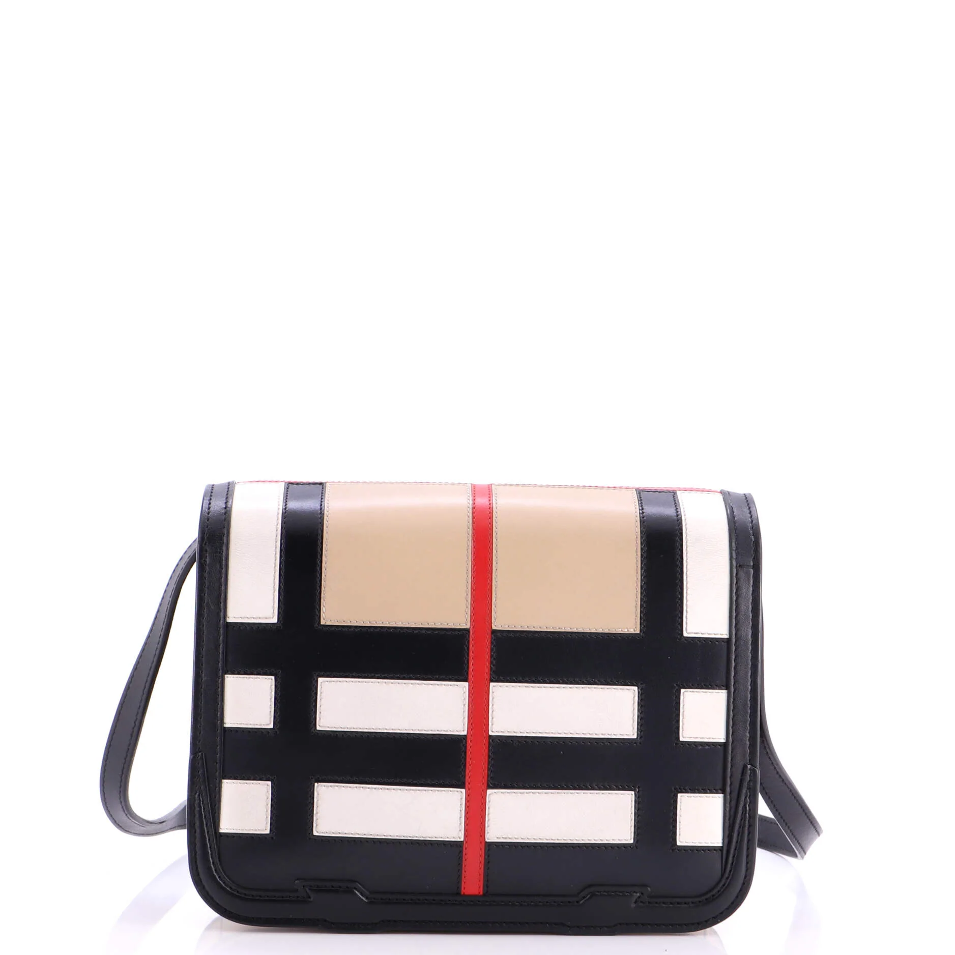 TB Flap Bag Vintage Checked Leather Small - Image 3