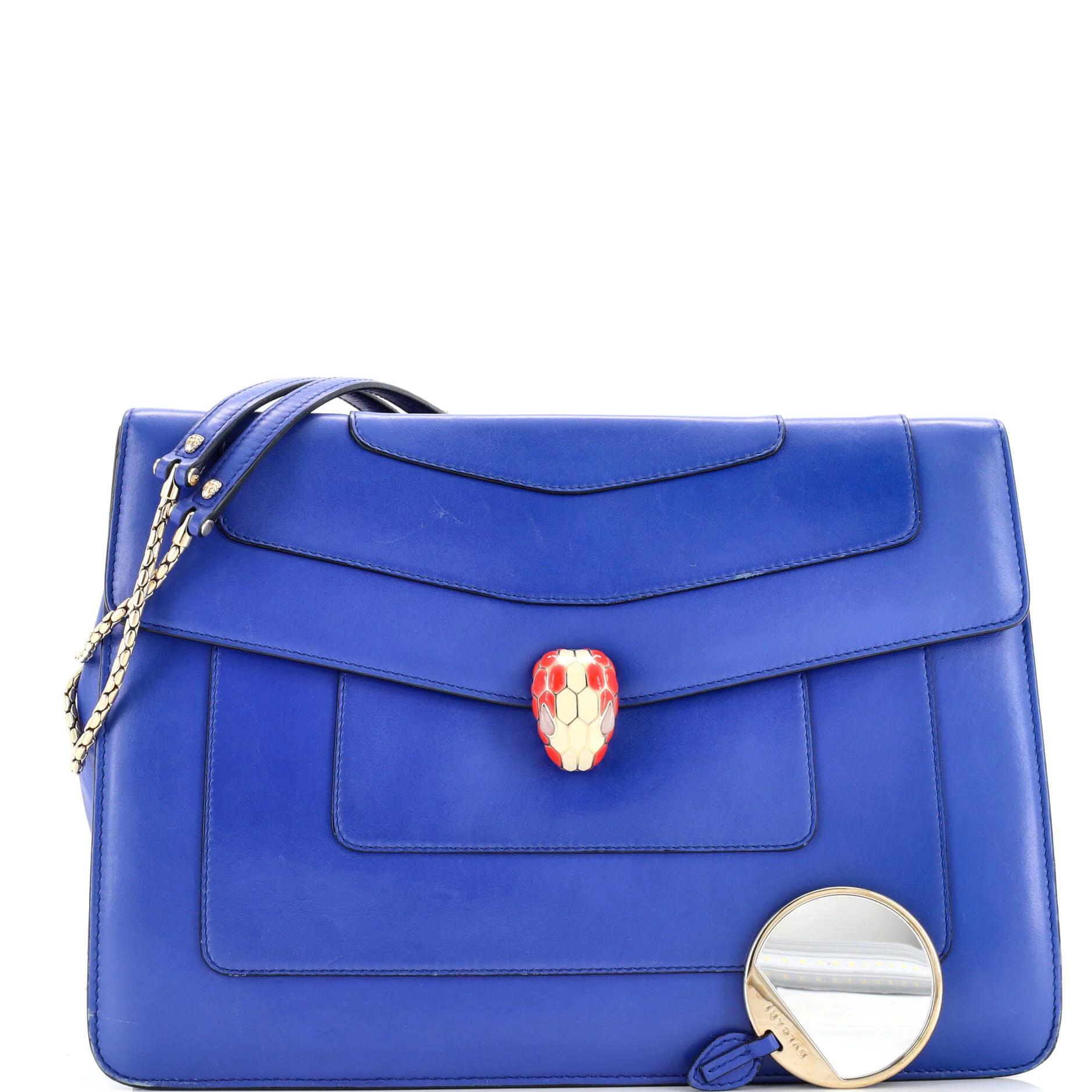 Serpenti Forever Double Flap Shoulder Bag Leather Large - Image 2