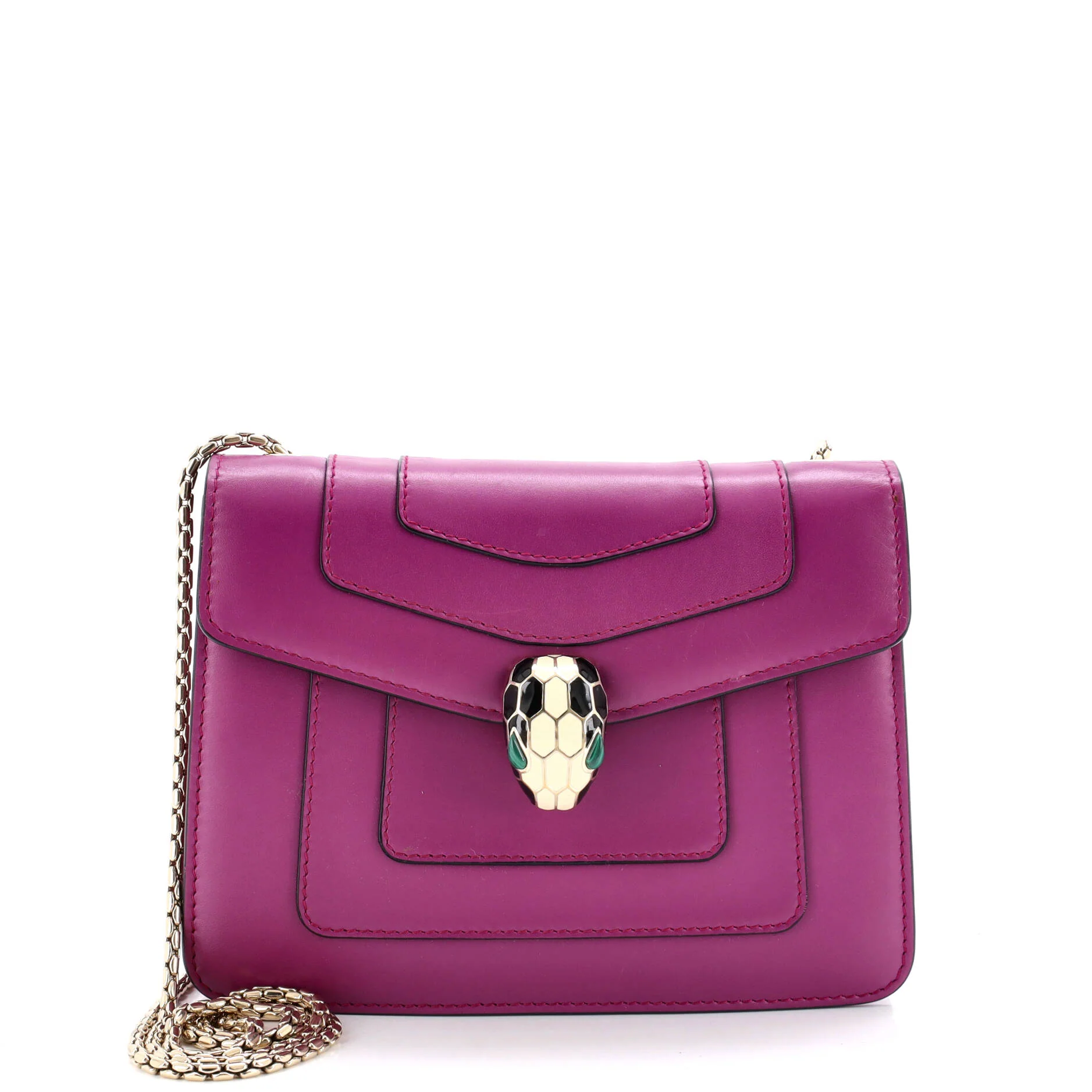 Serpenti Forever Square Shoulder Bag Leather Small