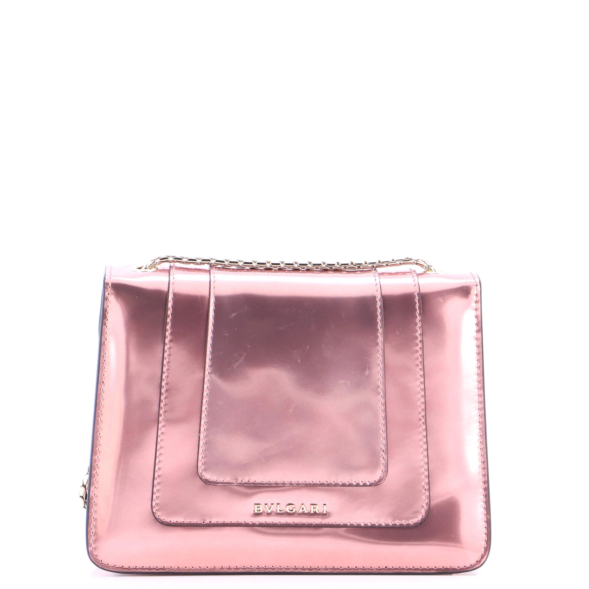 Serpenti Forever Square Shoulder Bag Metallic Leather Small - Image 3