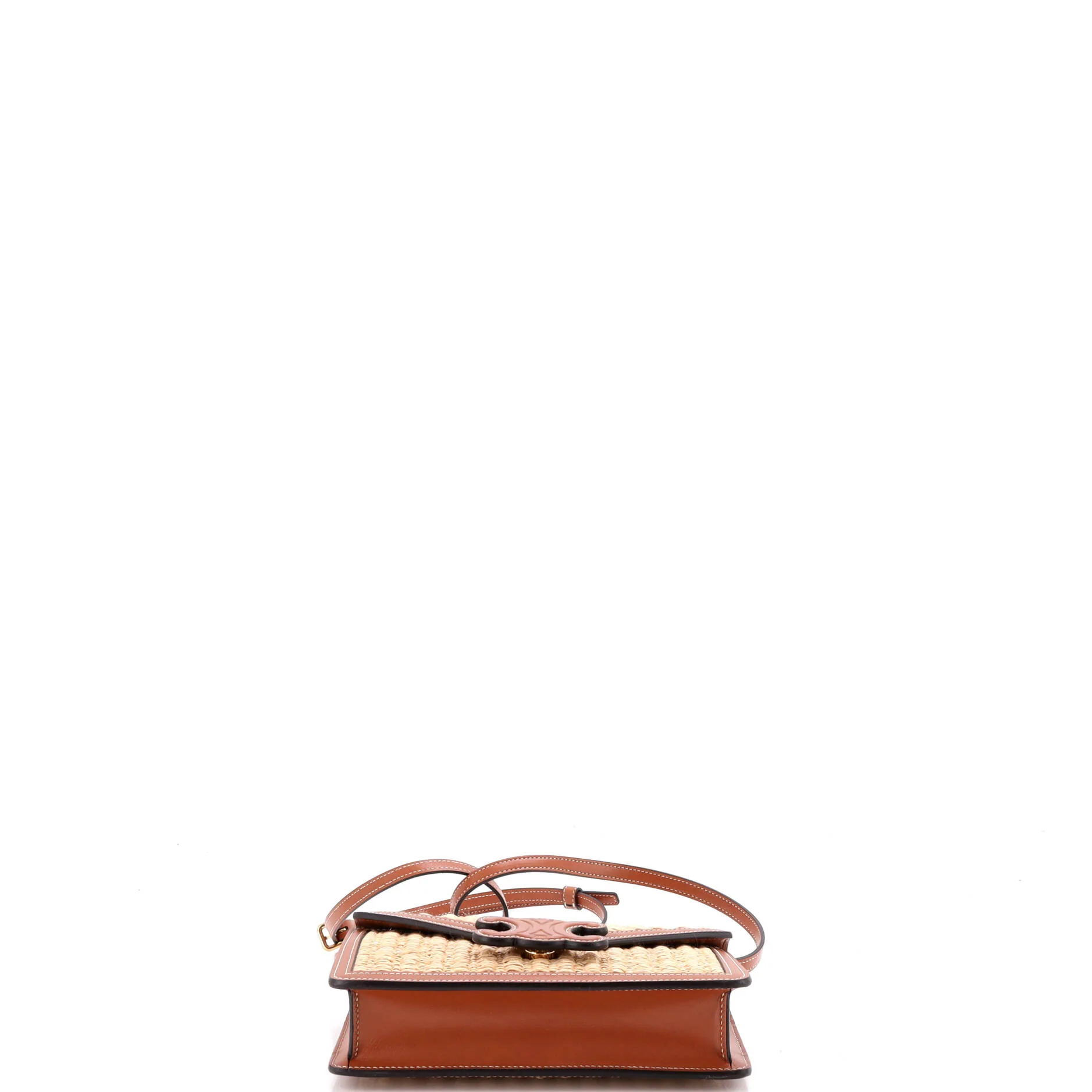 Cuir Wallet on Strap Raffia and Leather - Image 4
