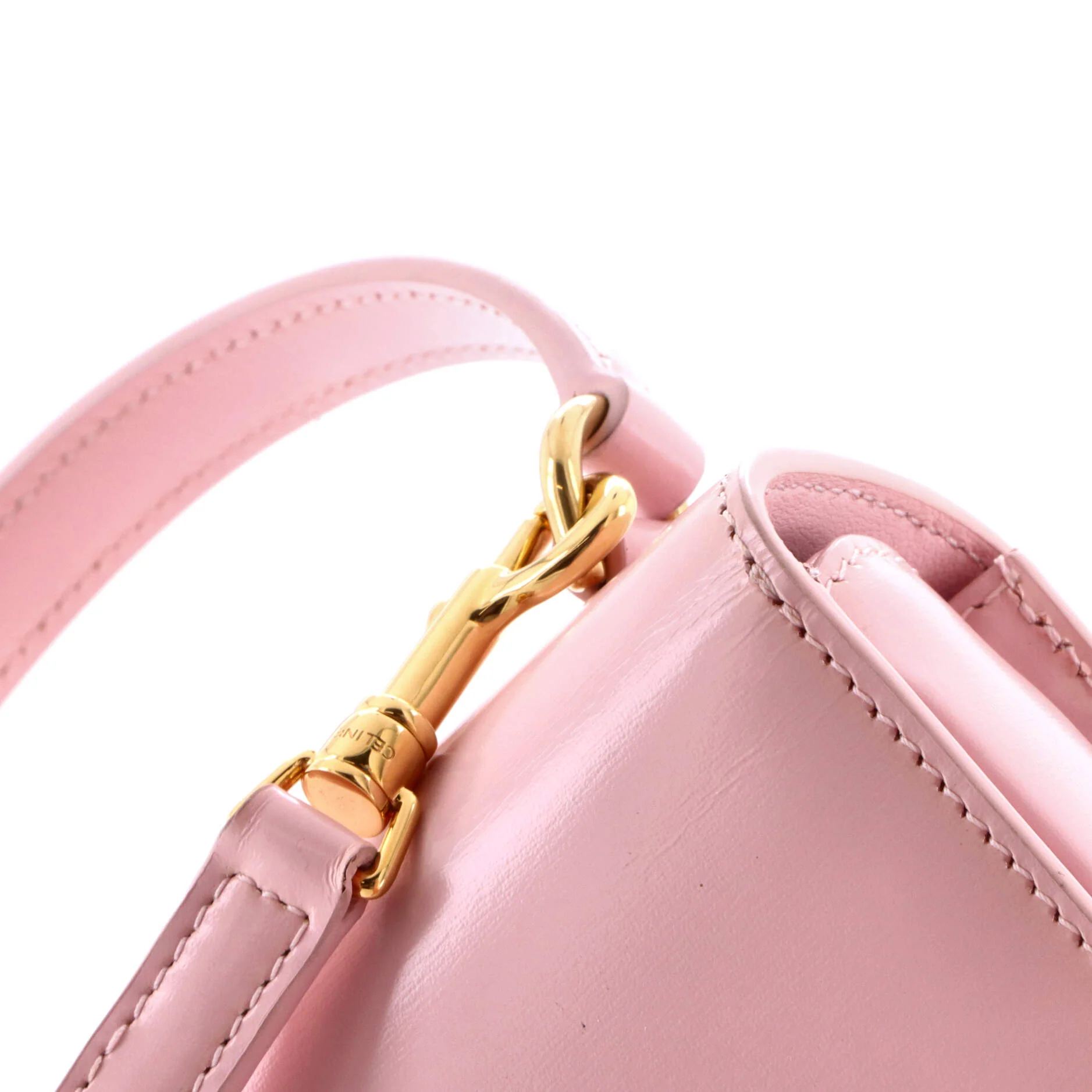 Triomphe Besace Clea Top Handle Flap Bag Leather Mini - Image 6