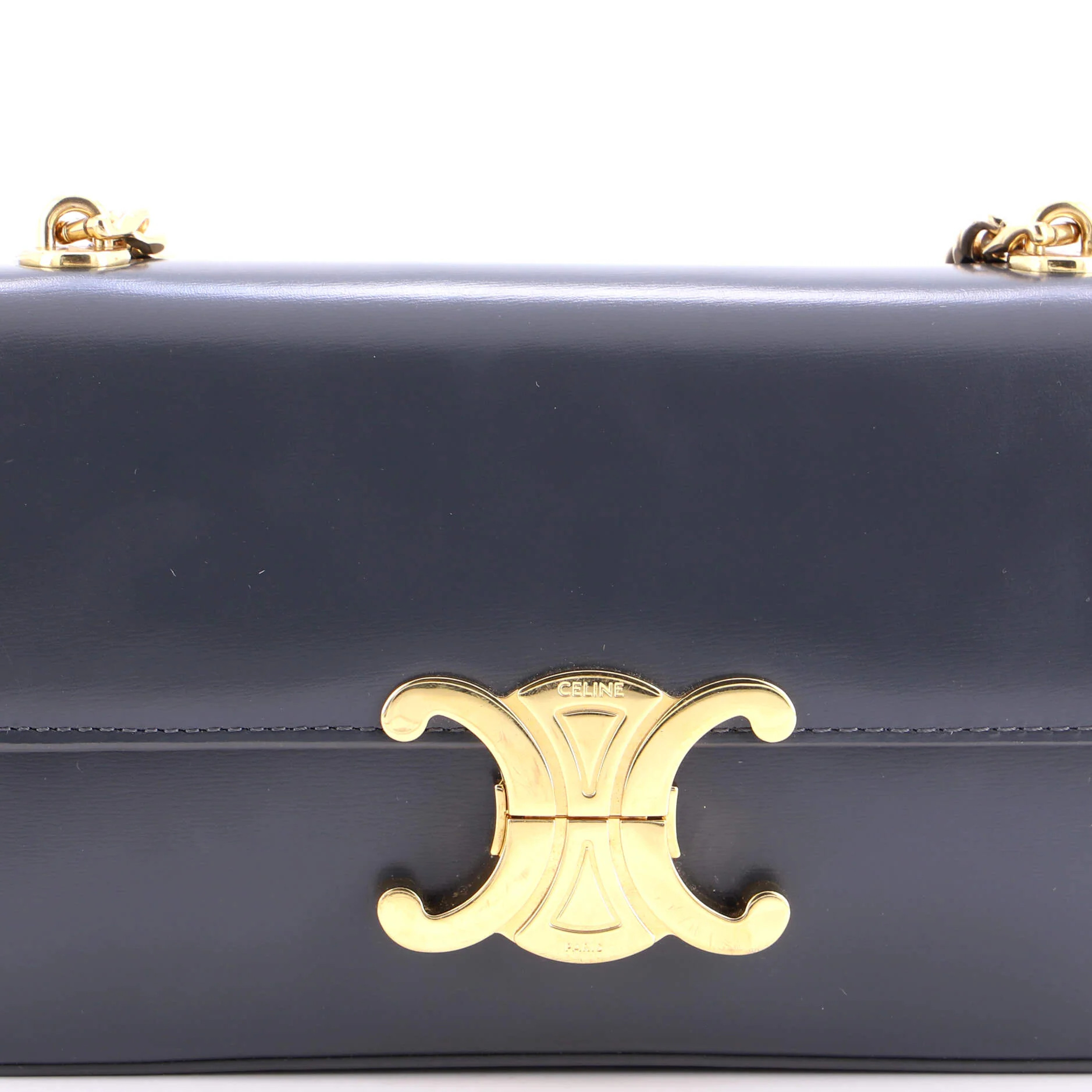 Triomphe Chain Shoulder Bag Leather Small - Image 6