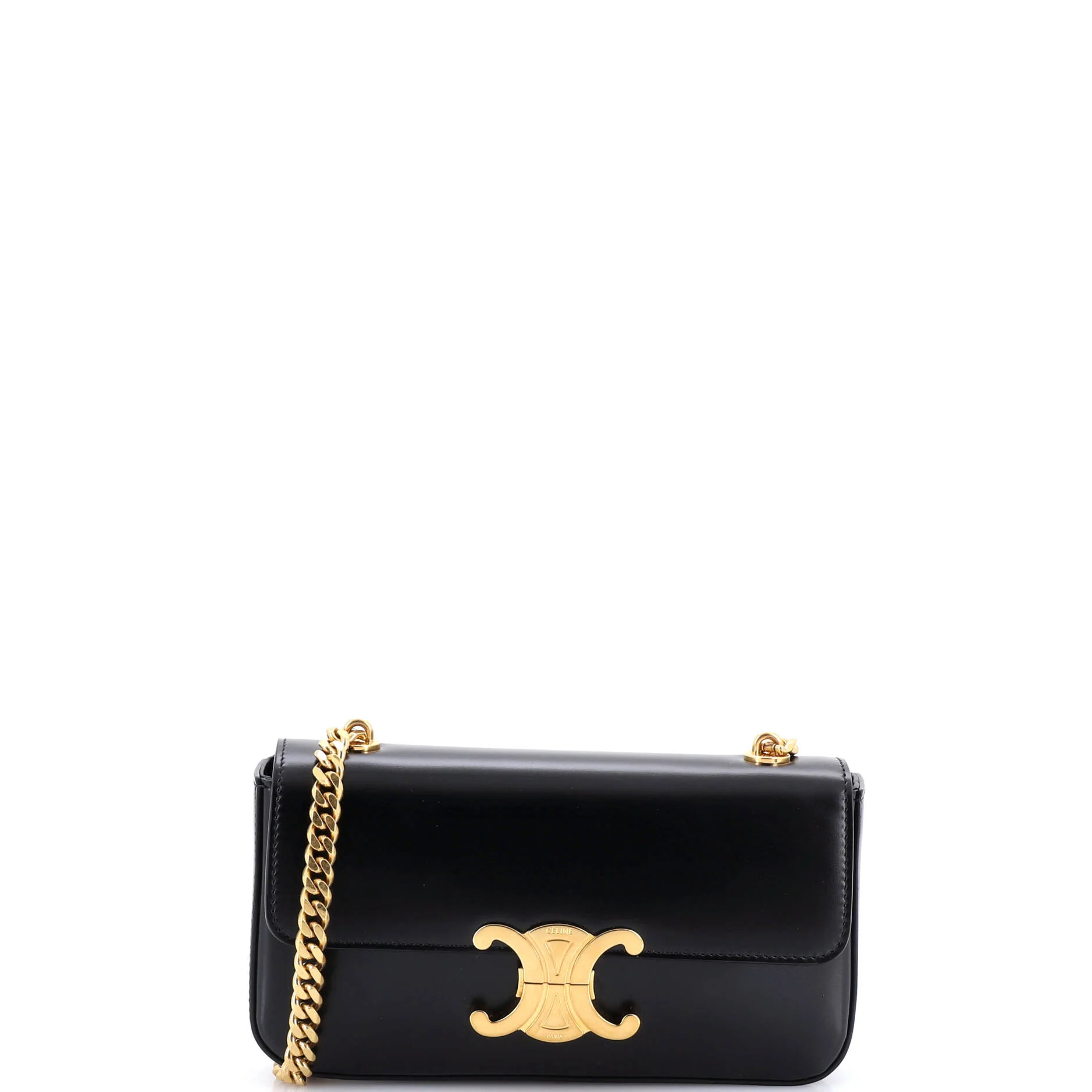 Triomphe Chain Shoulder Bag Leather Small