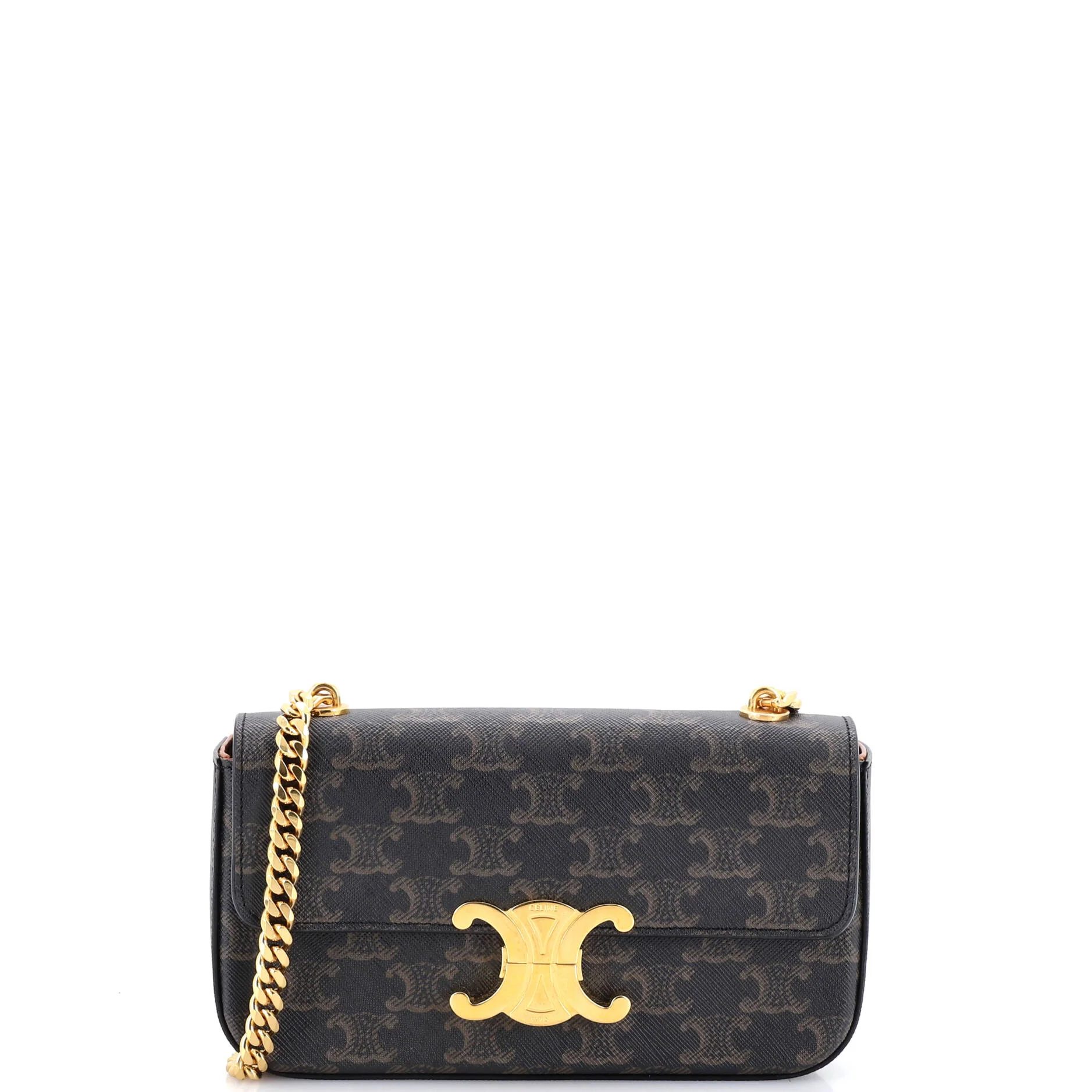 Triomphe Chain Shoulder Bag Triomphe Coated Canvas Small