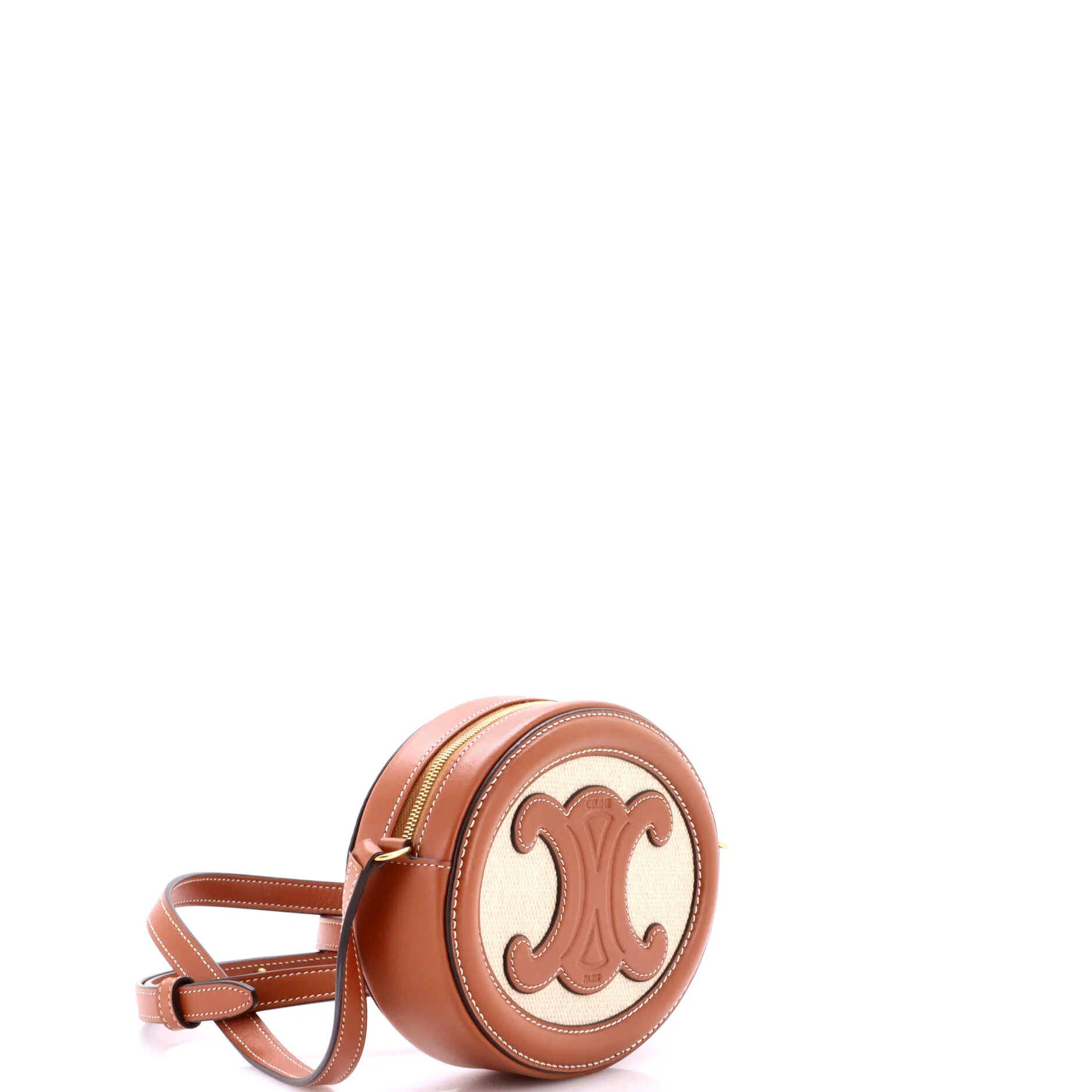 Triomphe Oval Crossbody Bag Canvas and Leather - Image 2