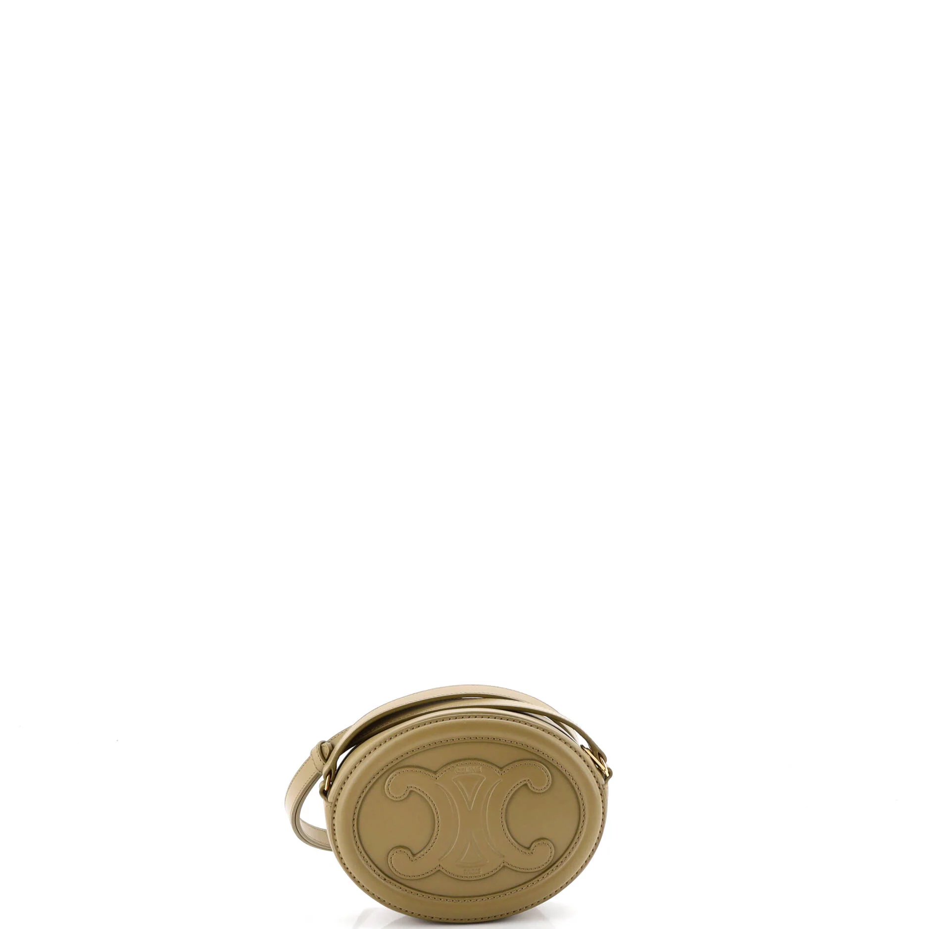 Triomphe Oval Crossbody Bag Leather Mini - Image 3