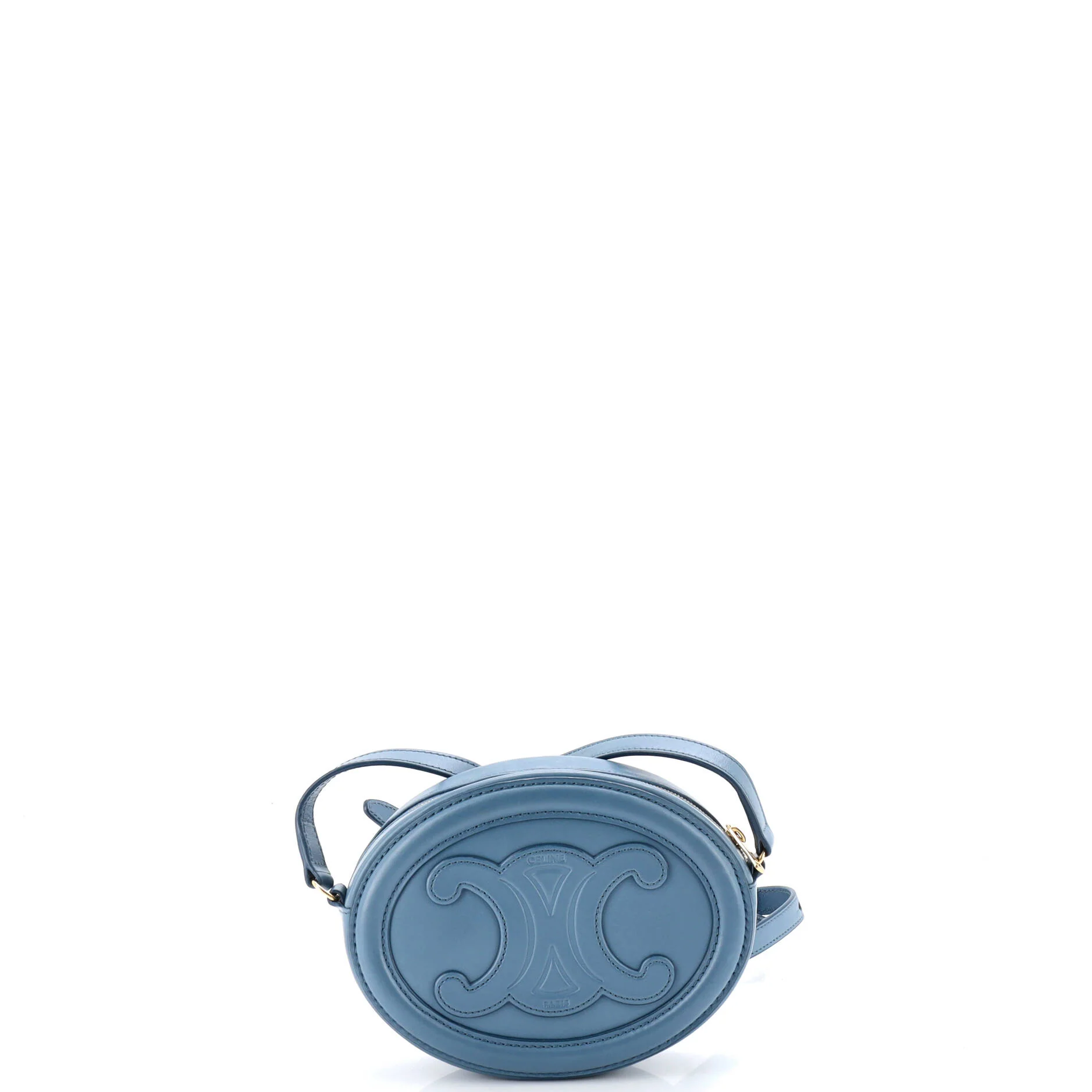 Triomphe Oval Crossbody Bag Leather Mini - Image 3