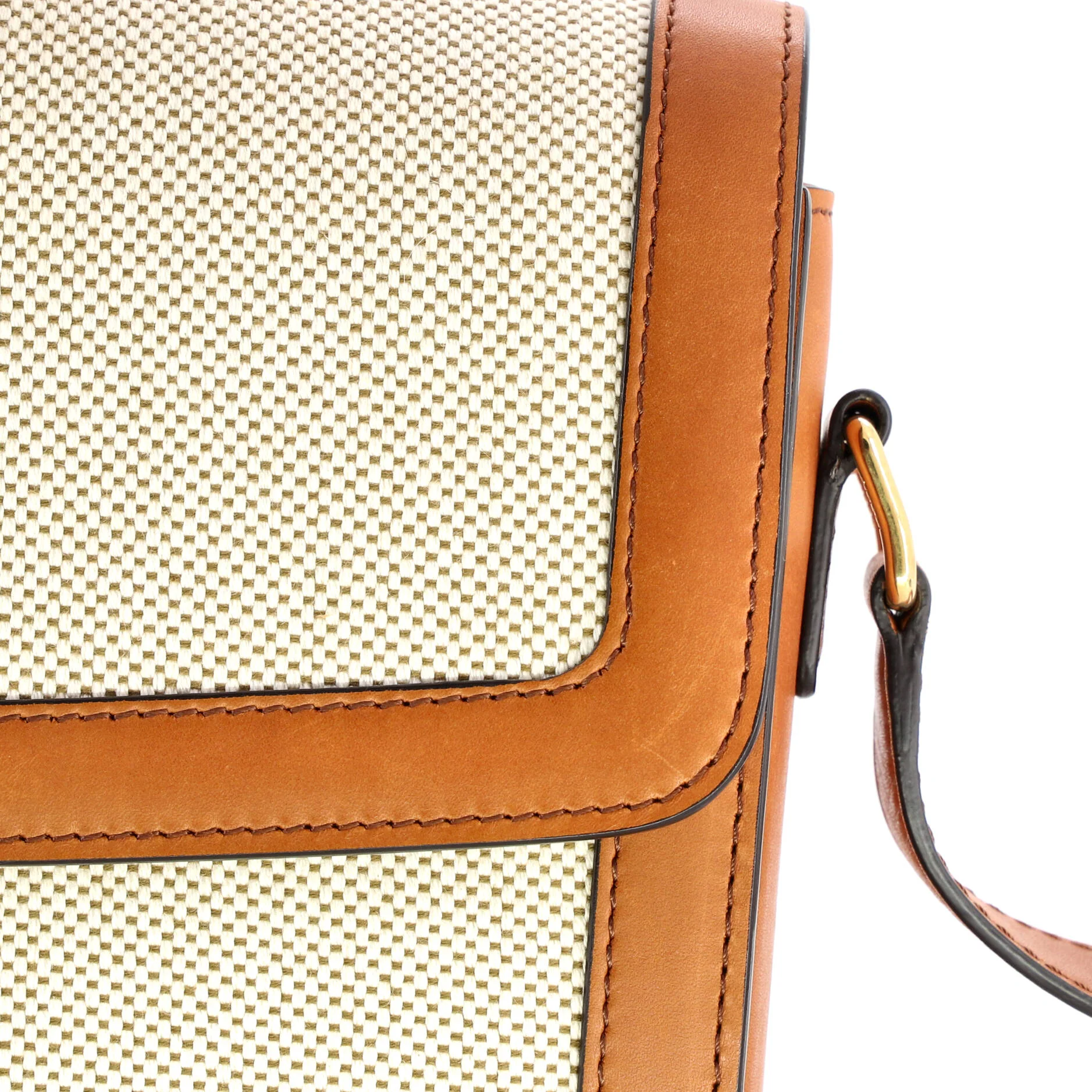 Triomphe Shoulder Bag Canvas with Leather Medium - Image 7
