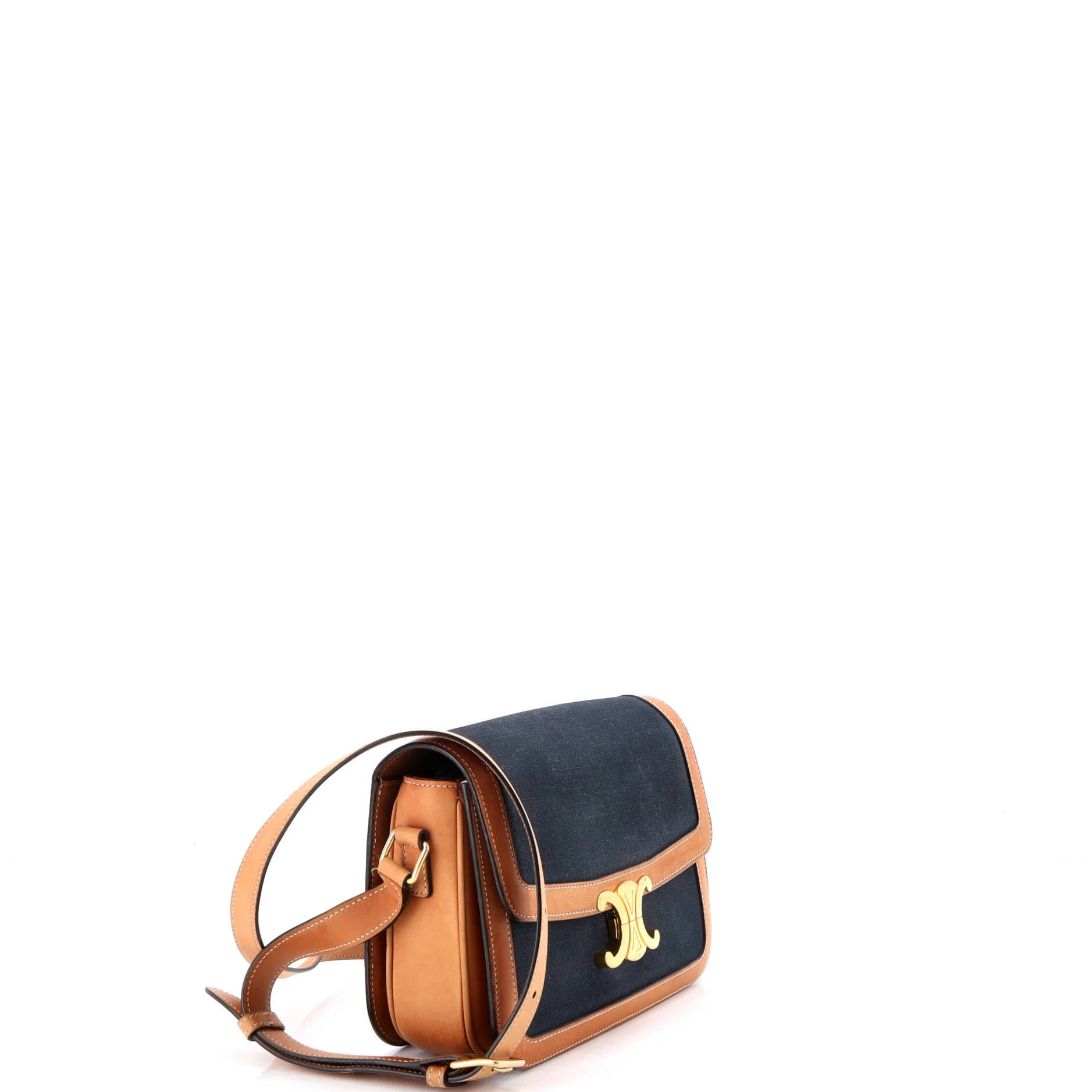 Triomphe Shoulder Bag Canvas with Leather Medium - Image 2