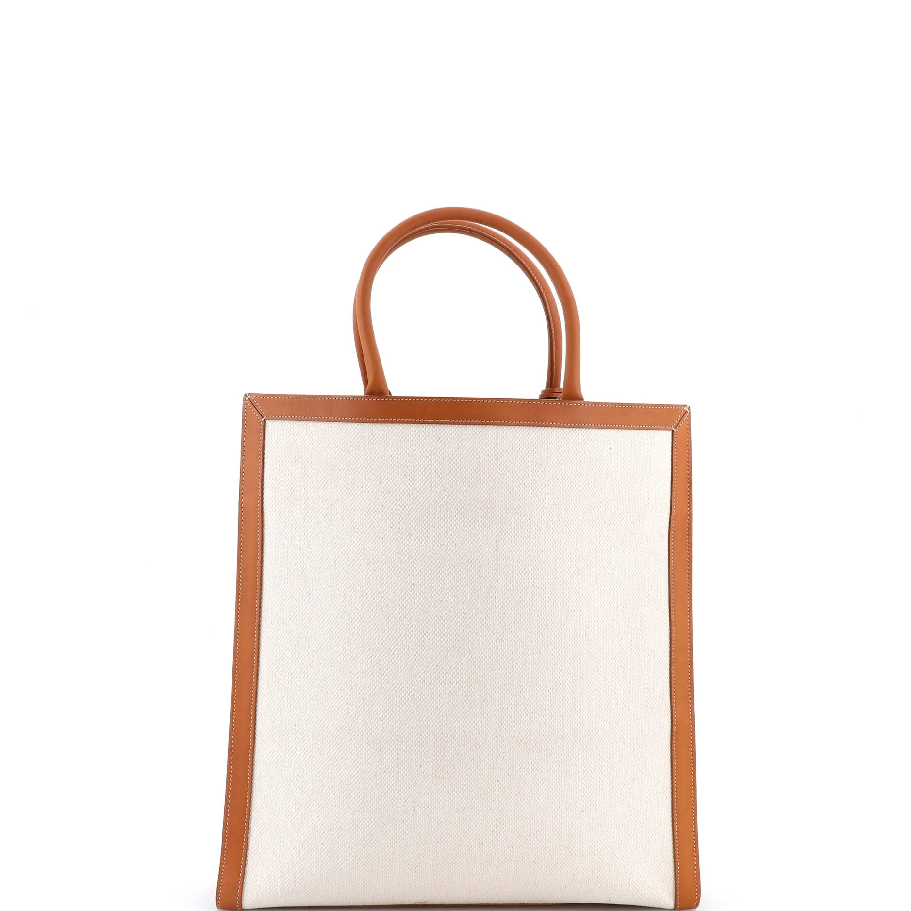 Vertical Cabas Tote Canvas with Leather Large - Image 3