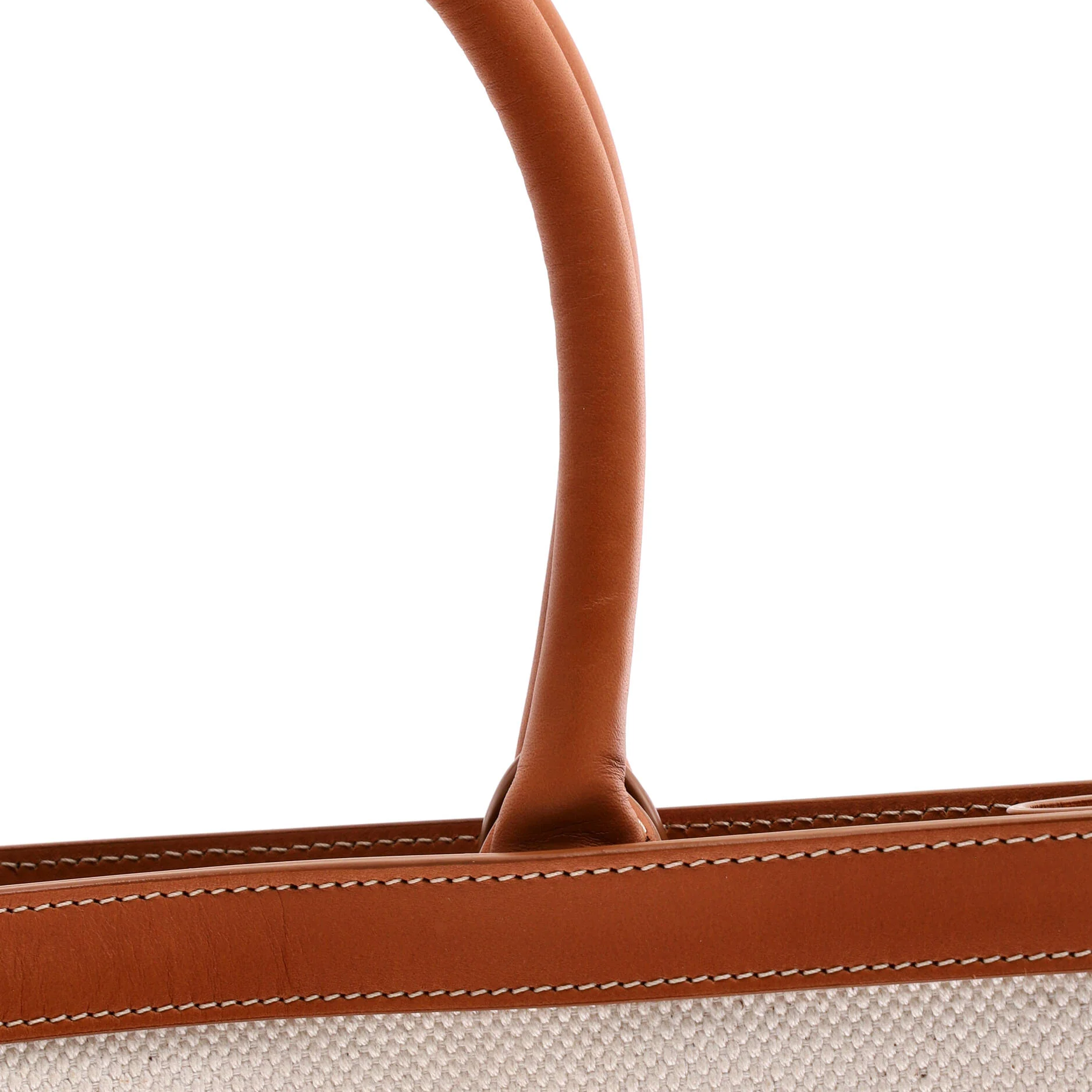 Vertical Cabas Tote Canvas with Leather Large - Image 7