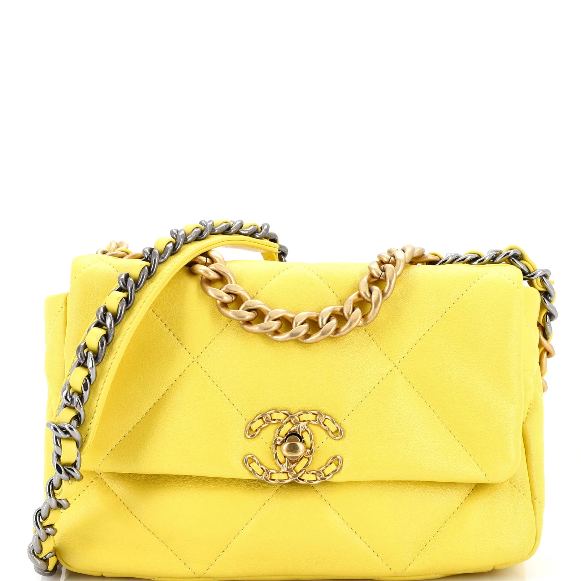 19 Flap Bag Quilted Leather Medium