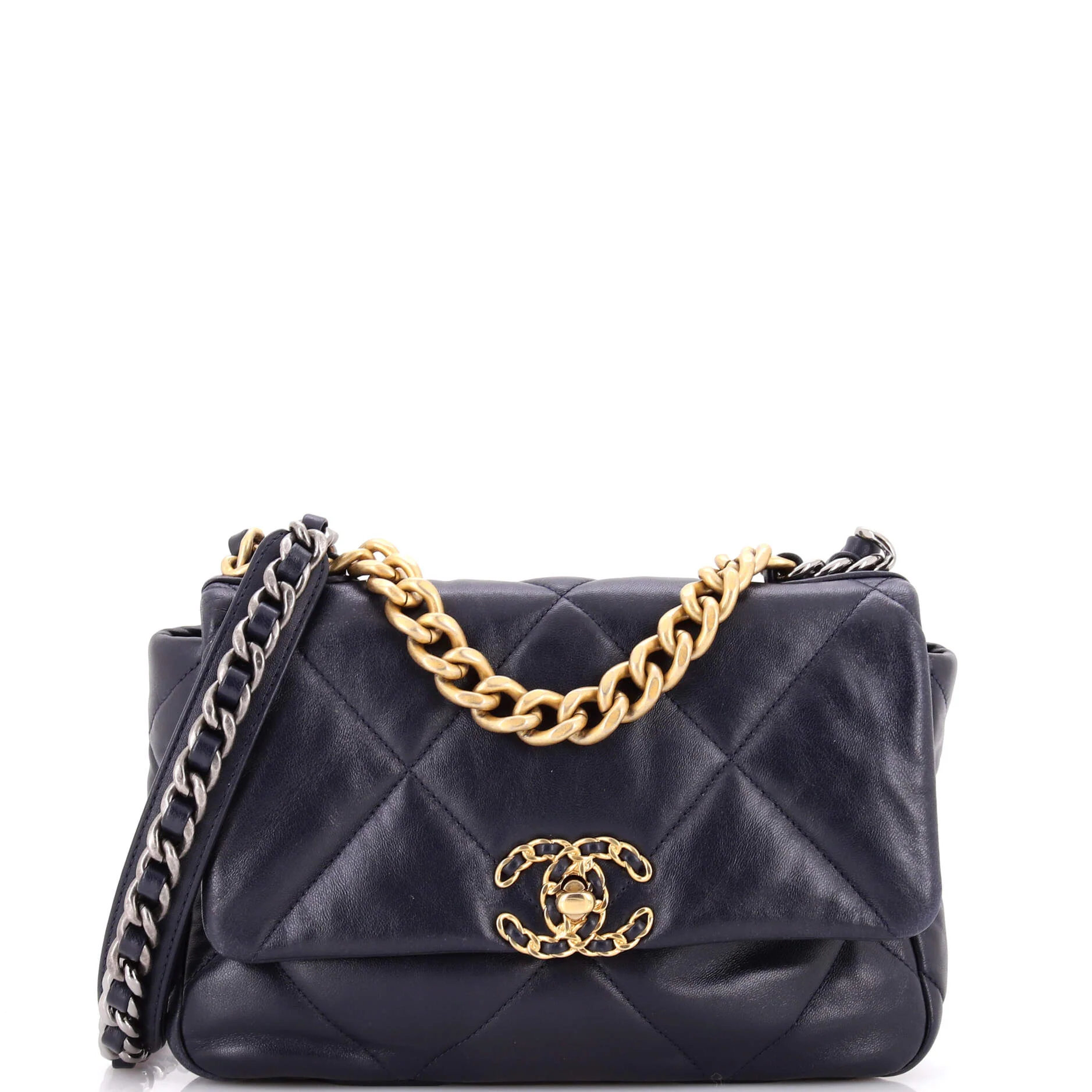 19 Flap Bag Quilted Leather Medium