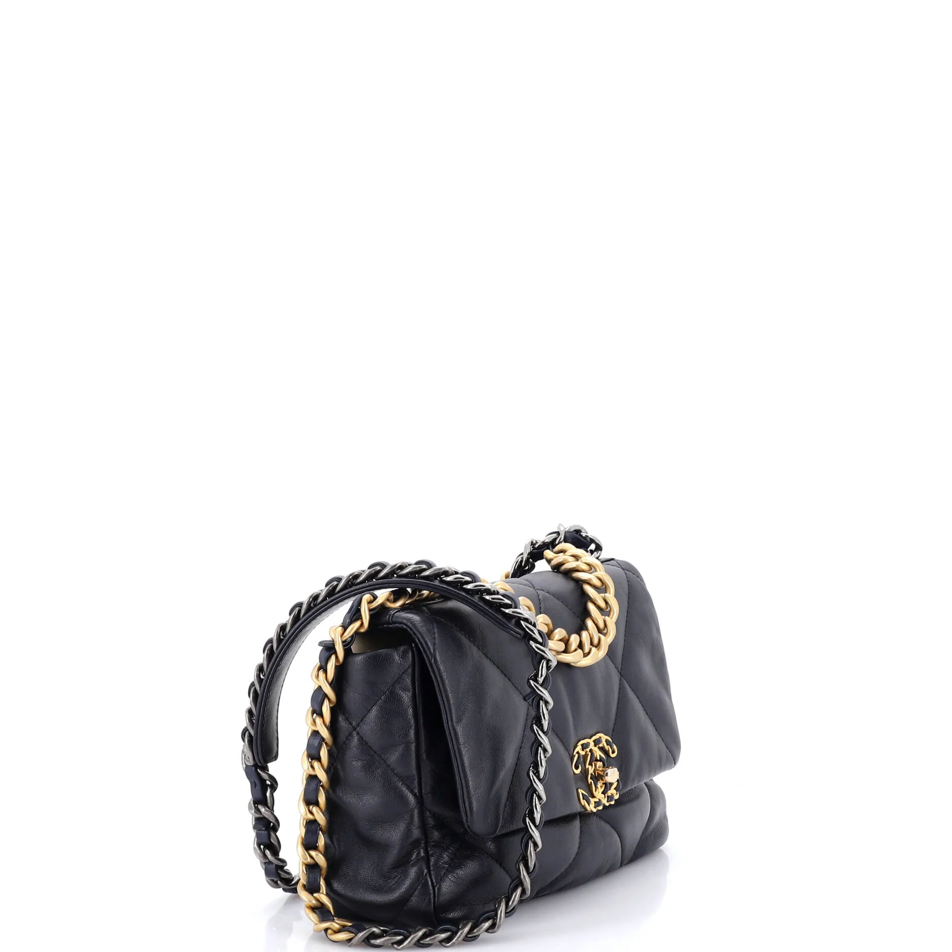 19 Flap Bag Quilted Leather Medium - Image 2
