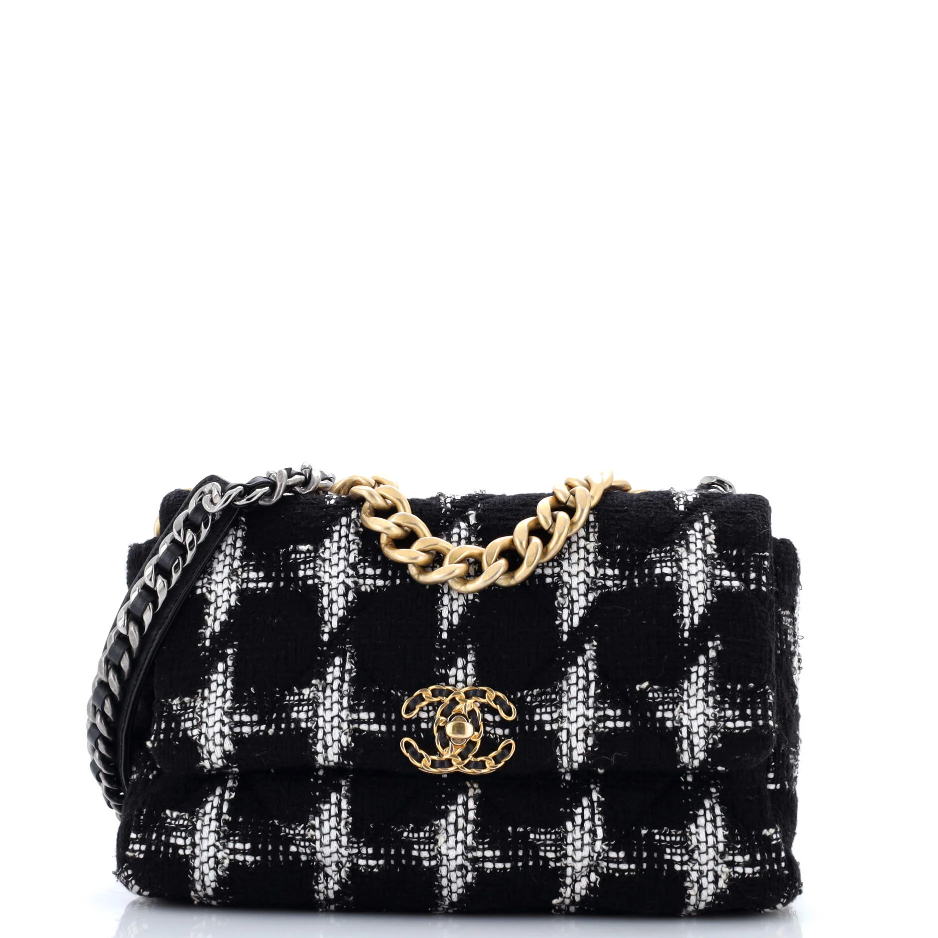 19 Flap Bag Quilted Tweed Large