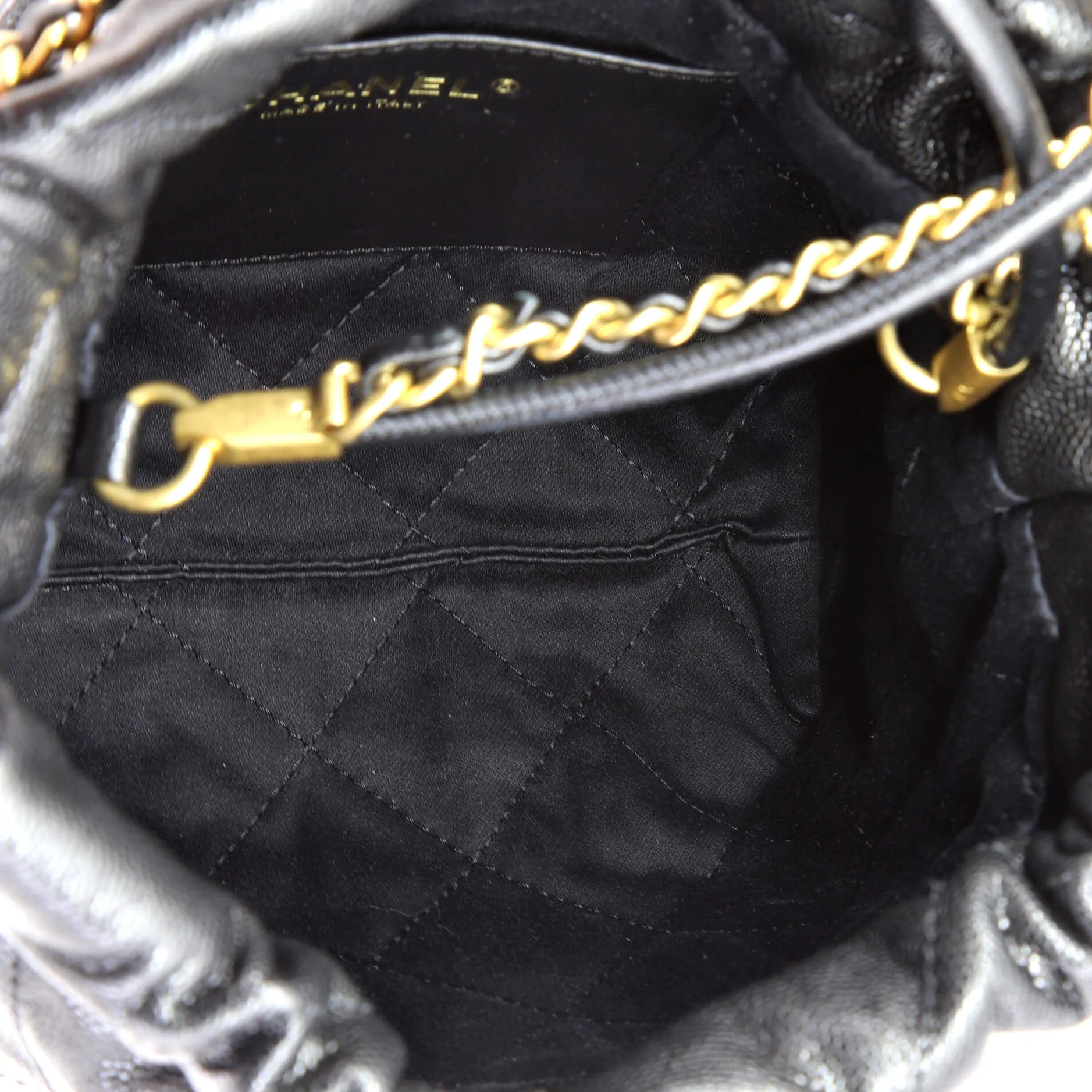 22 Chain Hobo Quilted Caviar Mini - Image 5