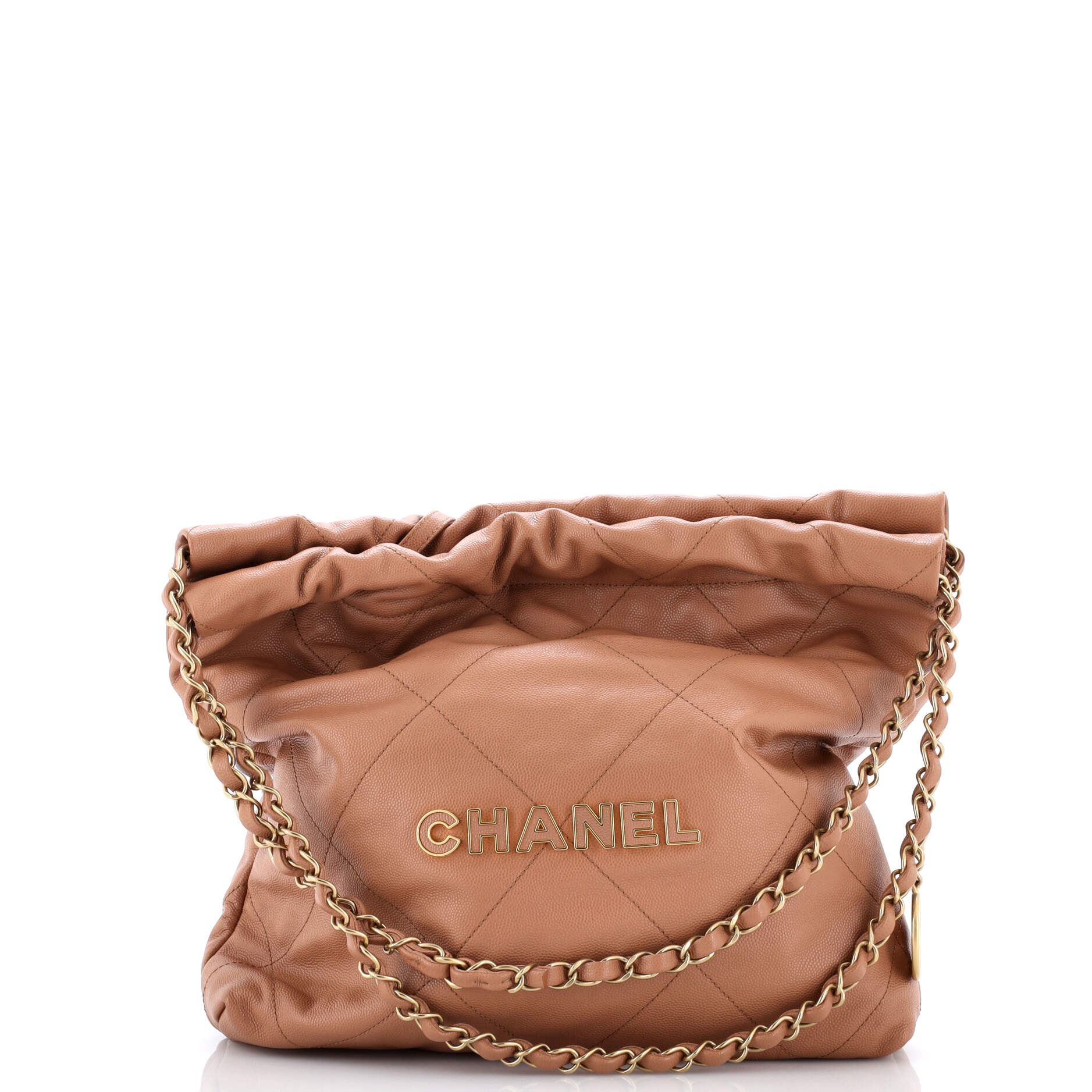 22 Chain Hobo Quilted Caviar Small
