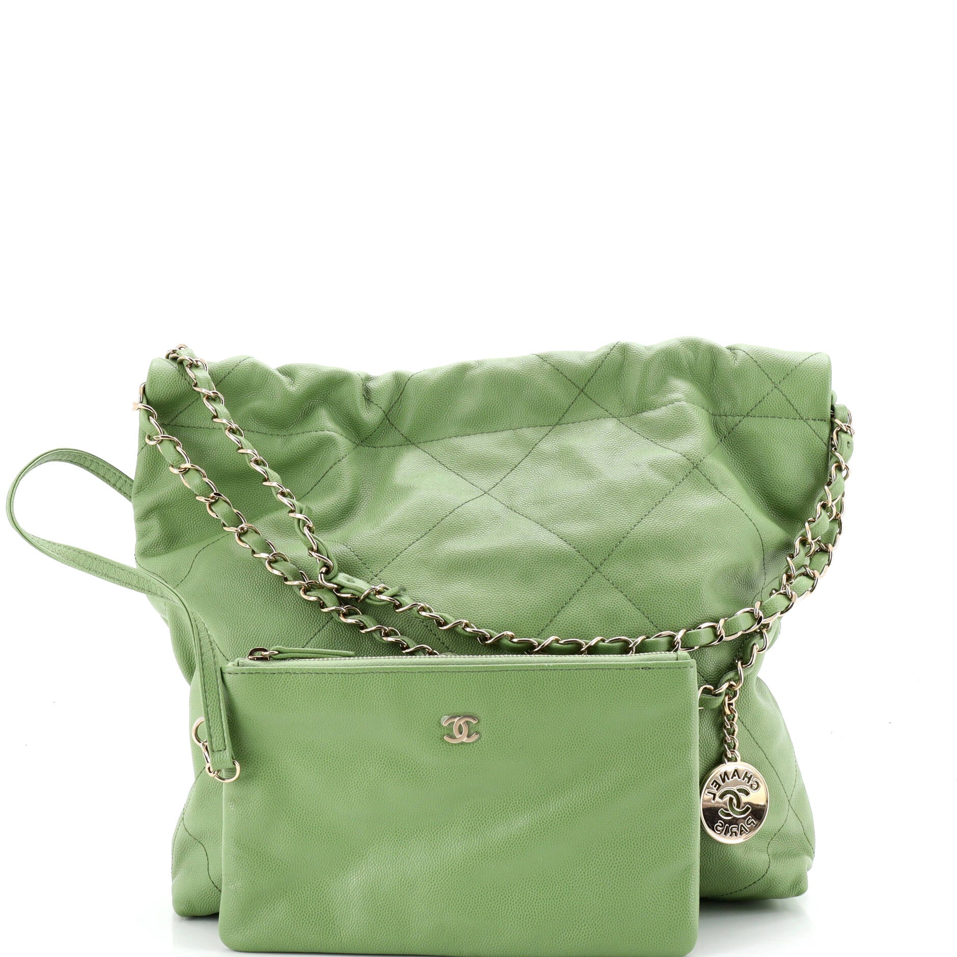 22 Chain Hobo Quilted Caviar Small - Image 2