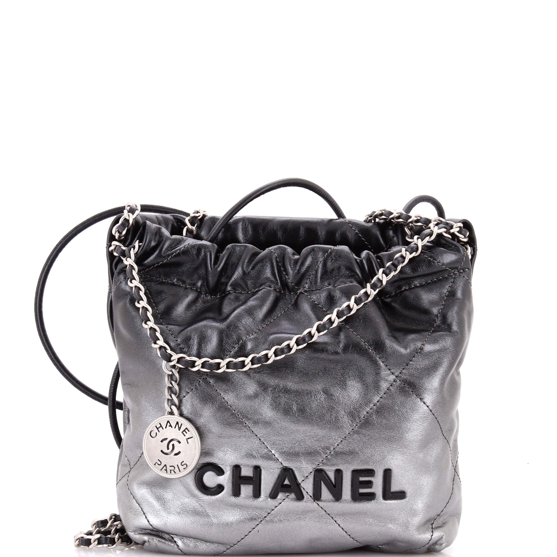 22 Chain Hobo Quilted Metallic Degrade Calfskin Mini