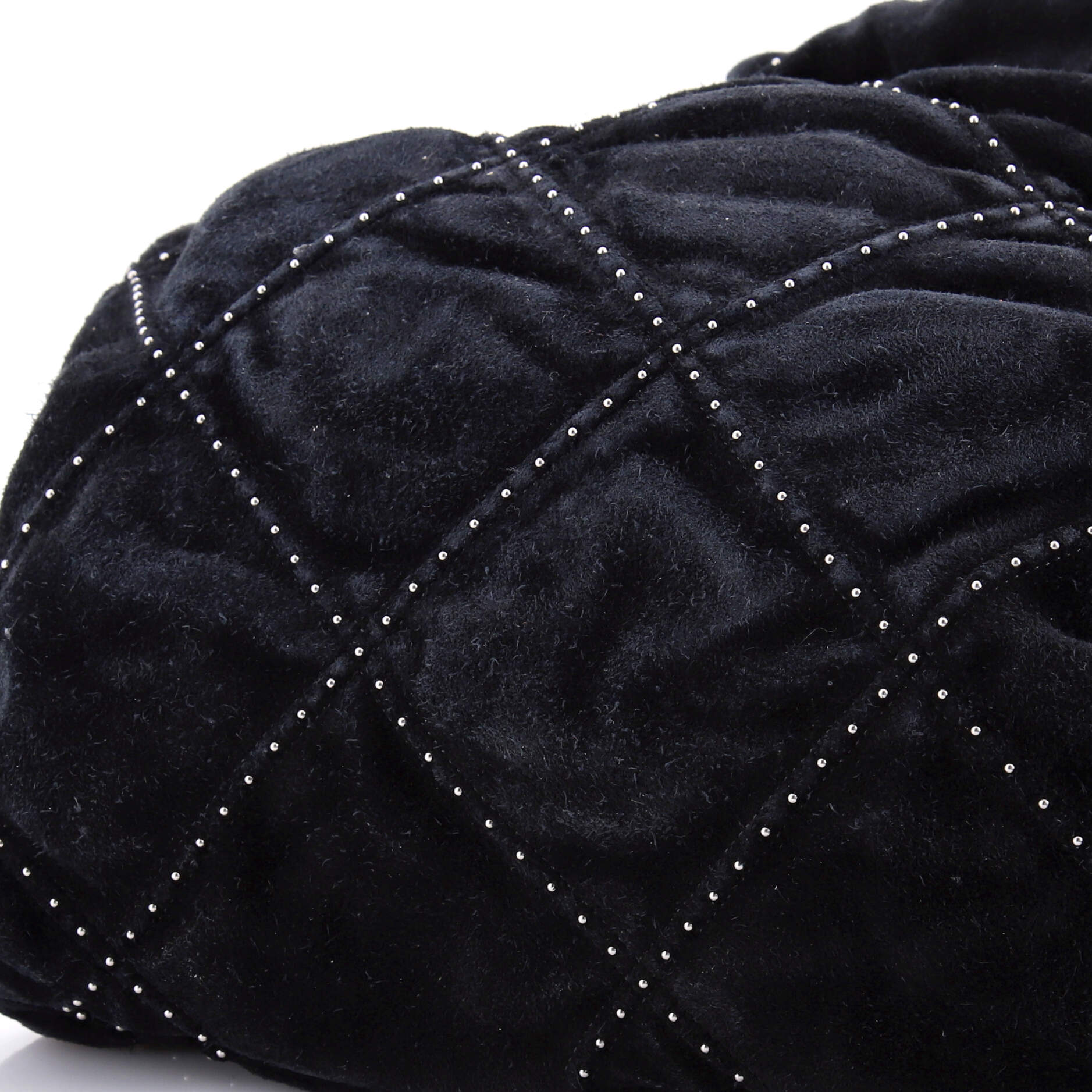 22 Chain Hobo Quilted Studded Suede Small - Image 8