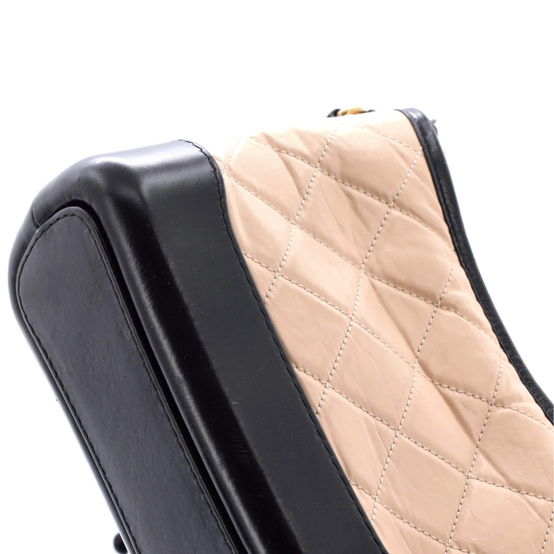 Bicolor Gabrielle Hobo Quilted Aged Calfskin Small - Image 7