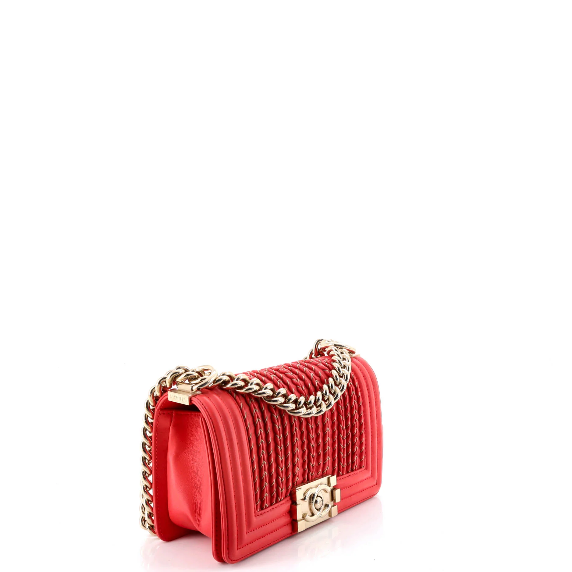 Boy Flap Bag Braided Woven Lambskin Small - Image 2