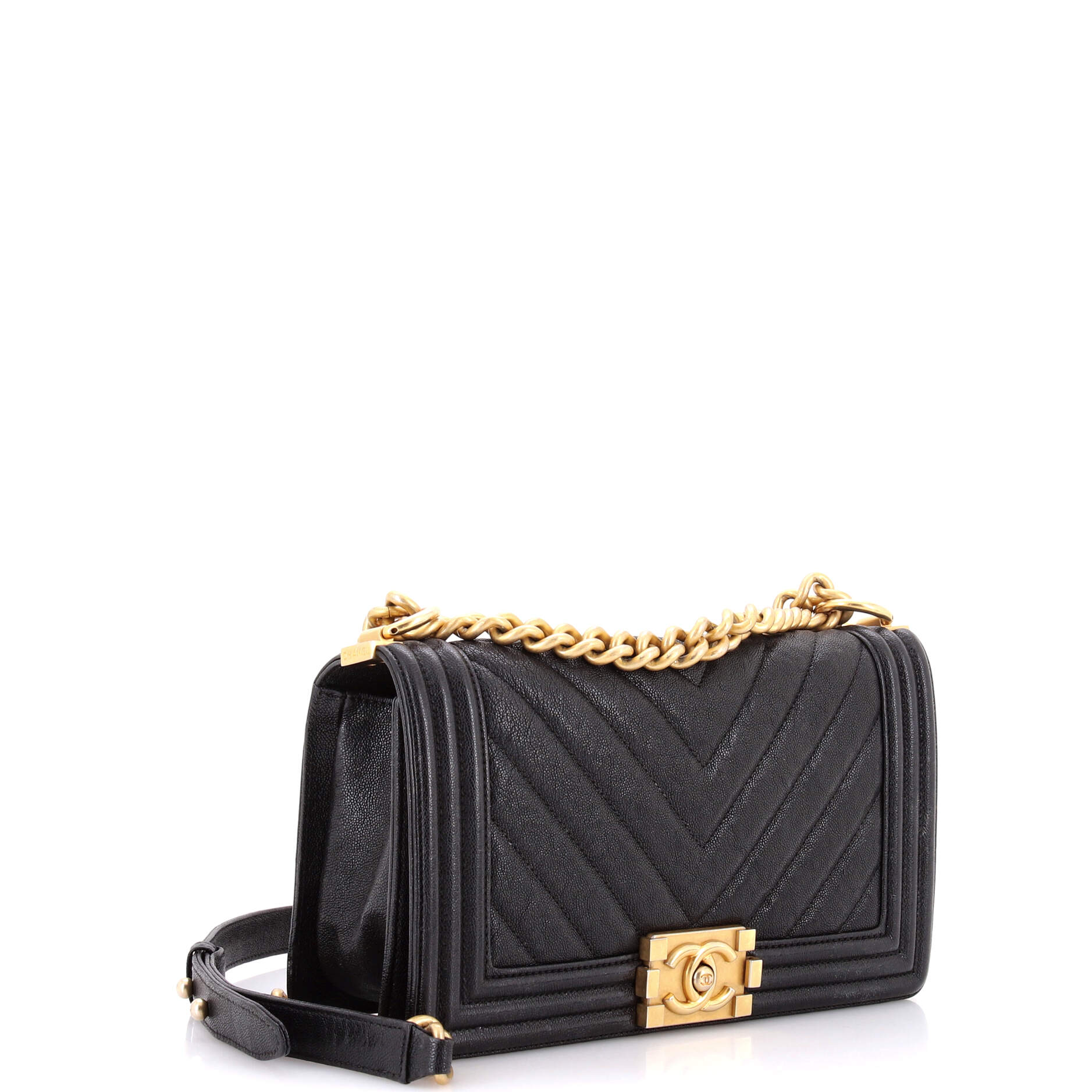Boy Flap Bag Chevron Caviar New Medium - Image 2