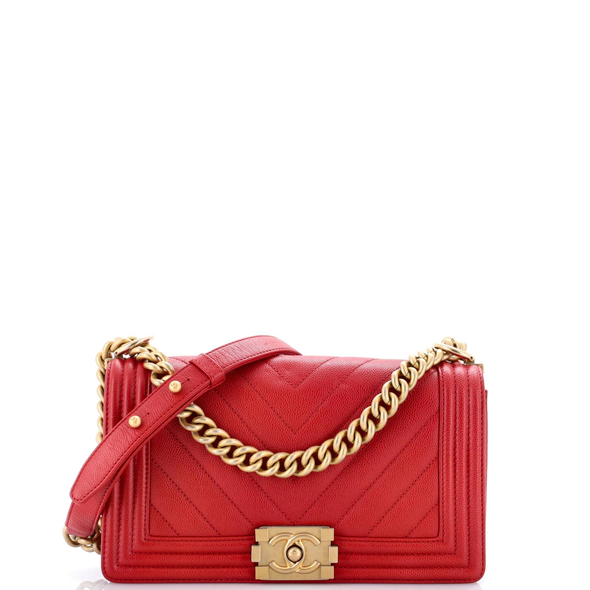 Boy Flap Bag Chevron Caviar Old Medium