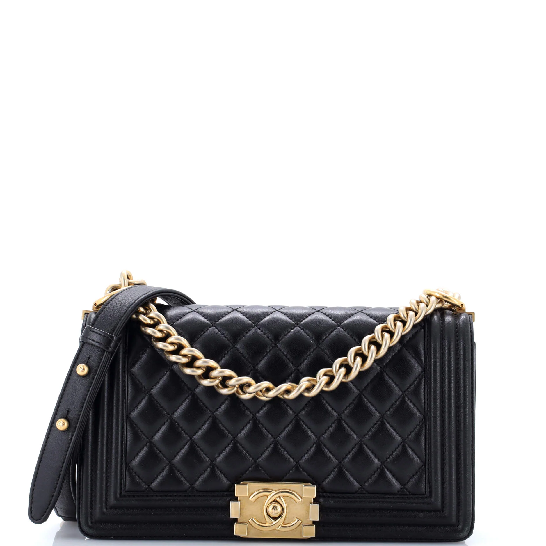 Boy Flap Bag Quilted Lambskin Old Medium