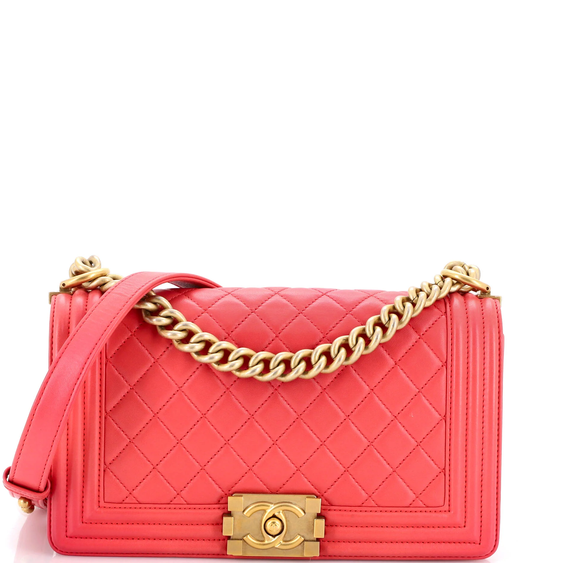 Boy Flap Bag Quilted Lambskin Old Medium