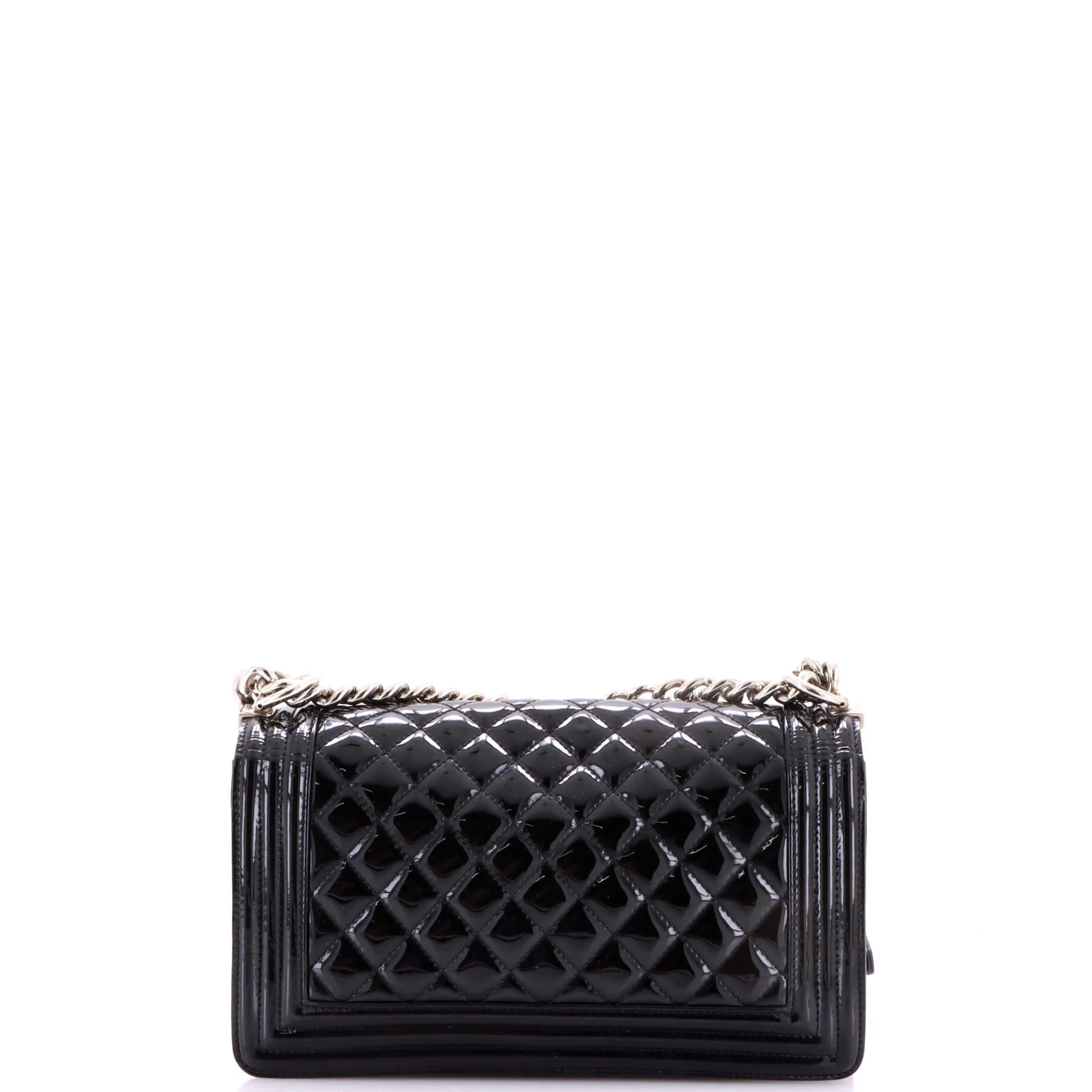 Boy Flap Bag Quilted Plexiglass Patent Old Medium - Image 3