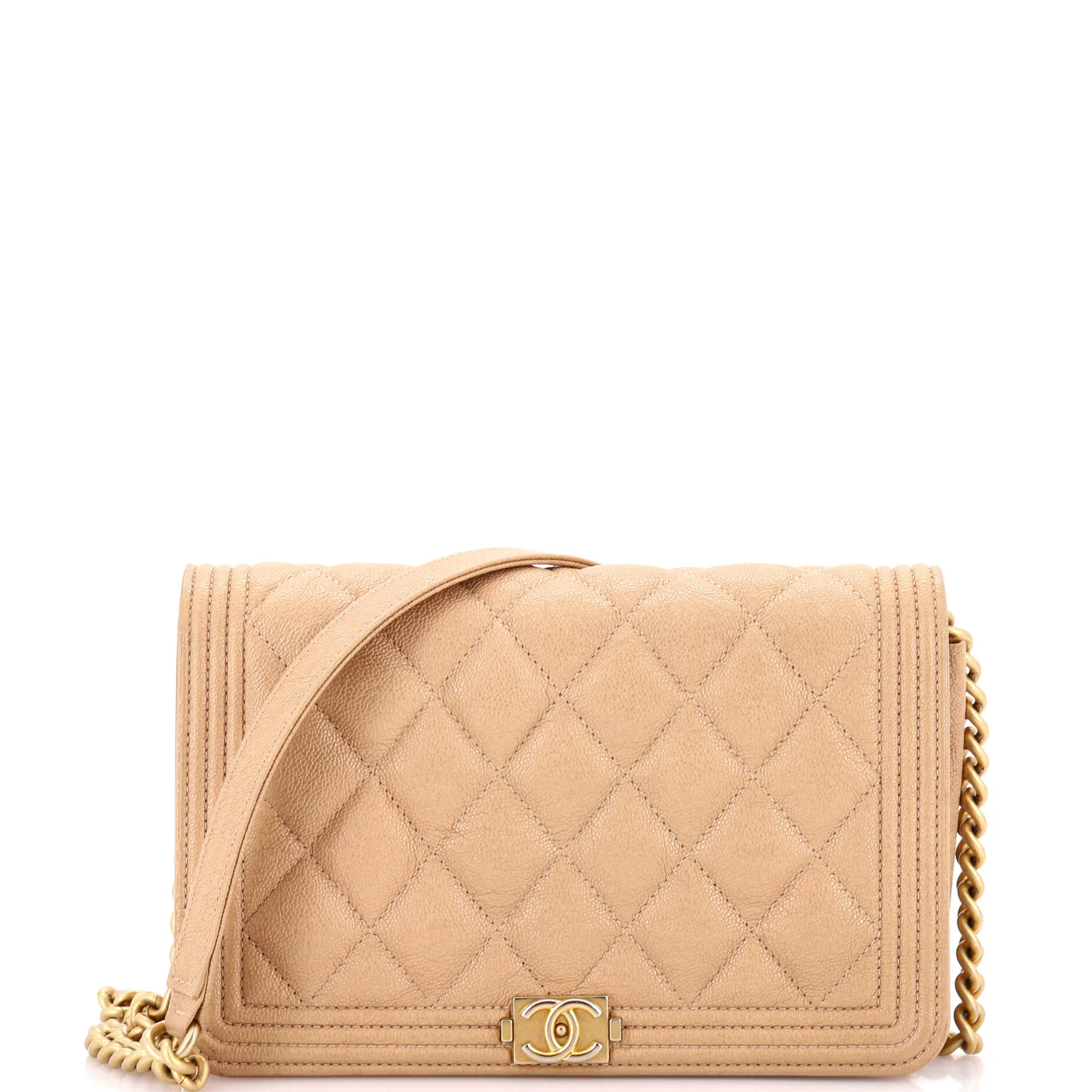 Boy Wallet on Chain Quilted Caviar
