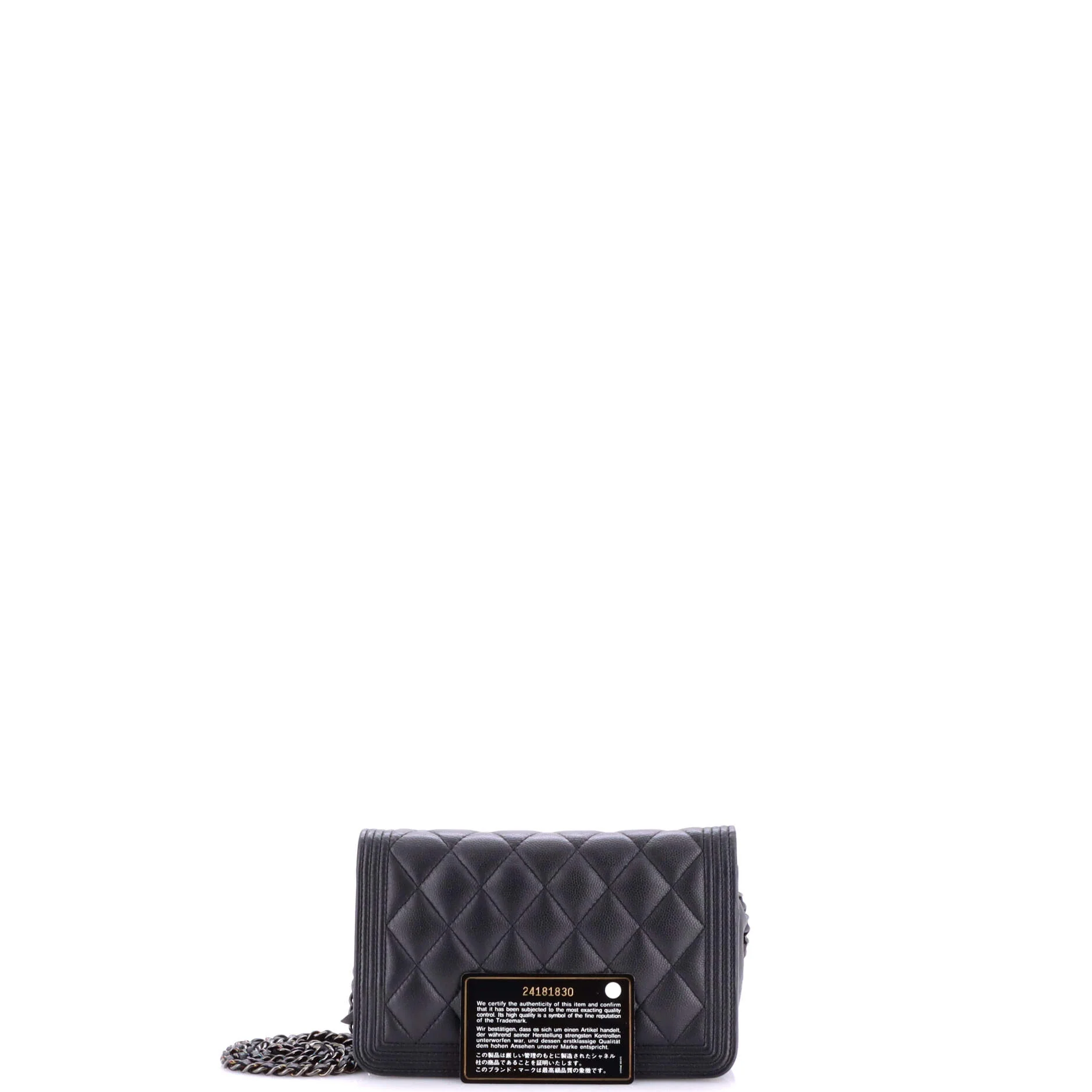 Boy Wallet on Chain Quilted Caviar - Image 2