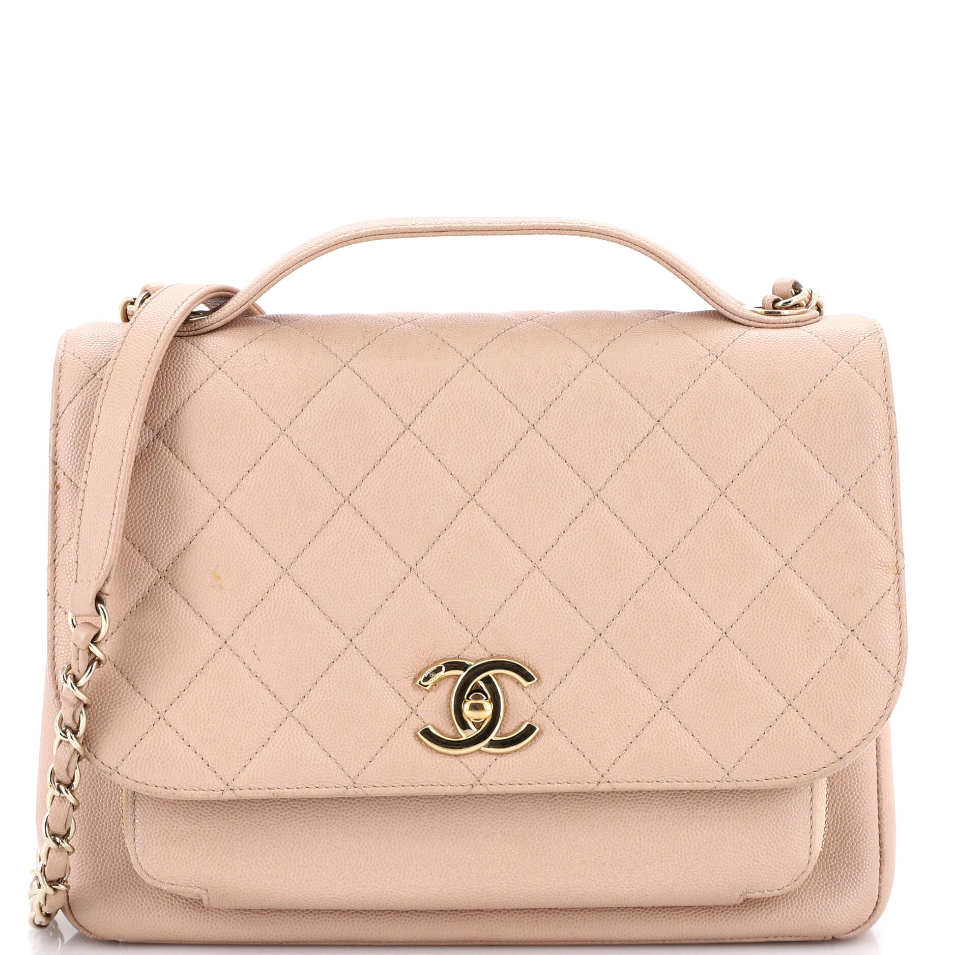 Business Affinity Flap Bag Quilted Caviar Large