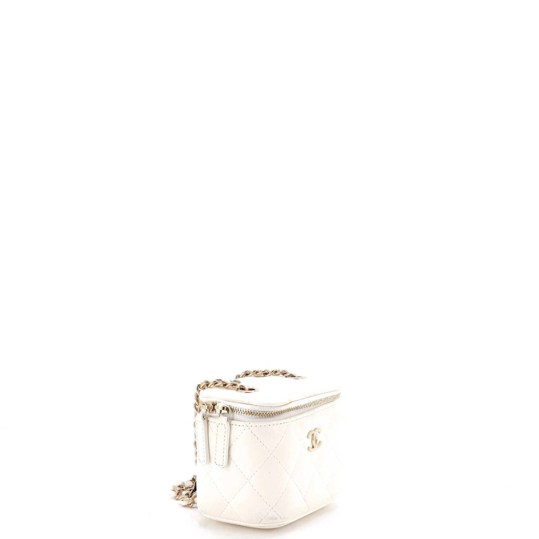 Camellia Bow Vanity Case with Chain Quilted Lambskin Mini - Image 2