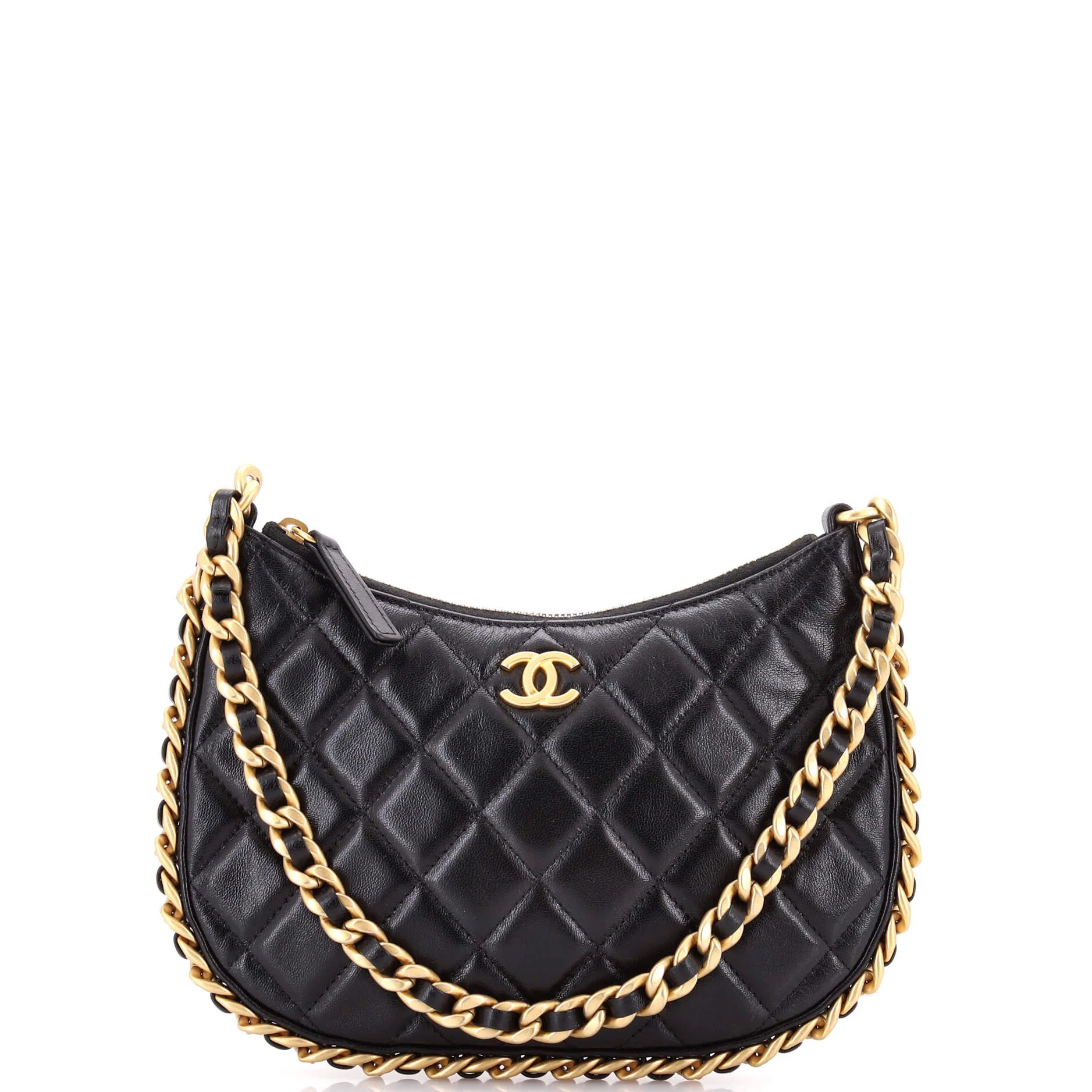 CC Chain Around Hobo Quilted Lambskin