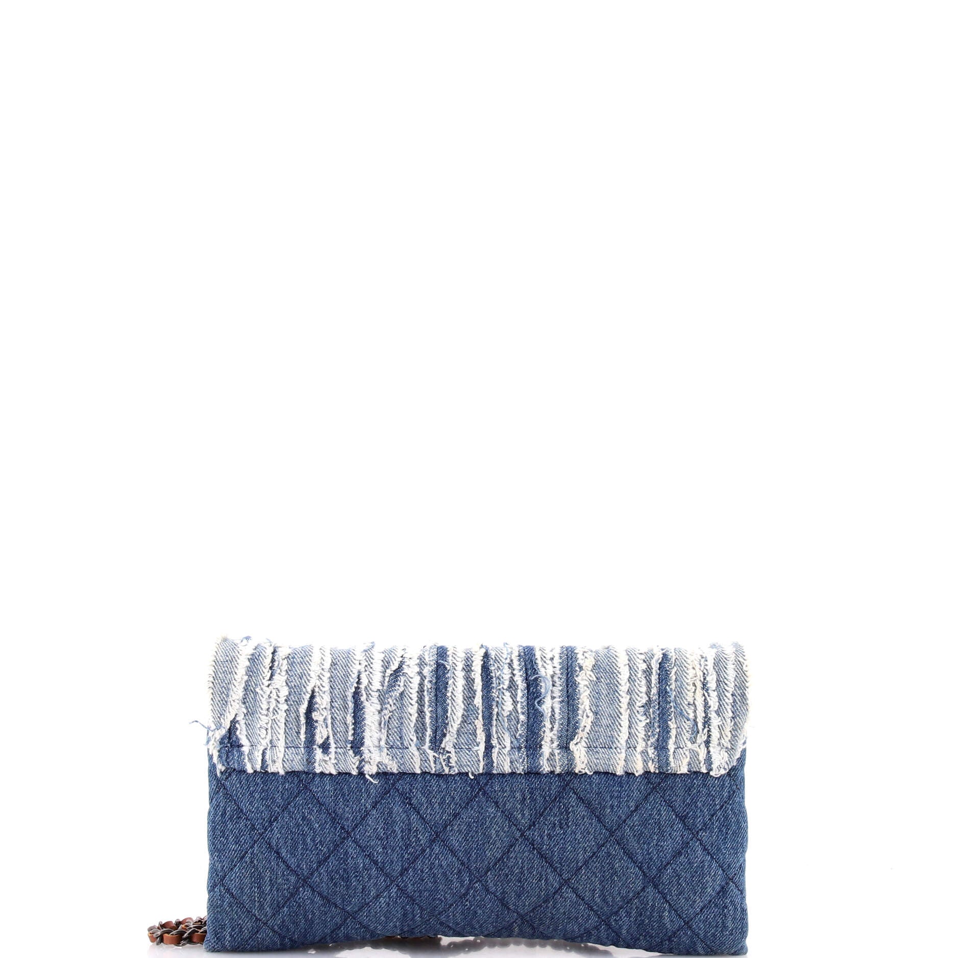 CC Chain Flap Bag Fringe Denim Medium - Image 4