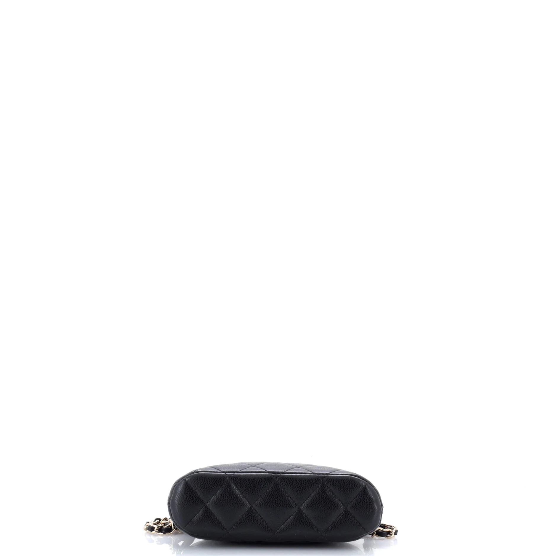 CC Dome Zip Clutch with Chain Quilted Caviar Mini - Image 4