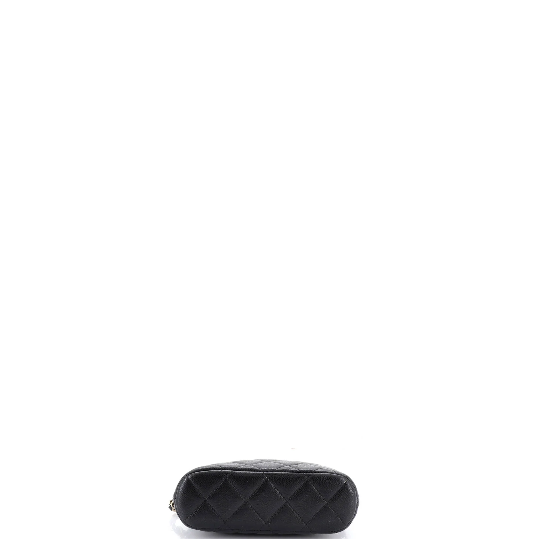 CC Dome Zip Clutch with Chain Quilted Caviar Mini - Image 4