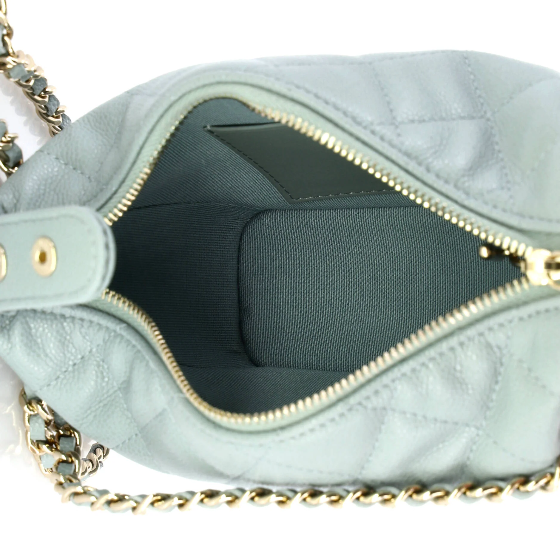 CC Hobo Clutch with Chain Quilted Caviar - Image 5