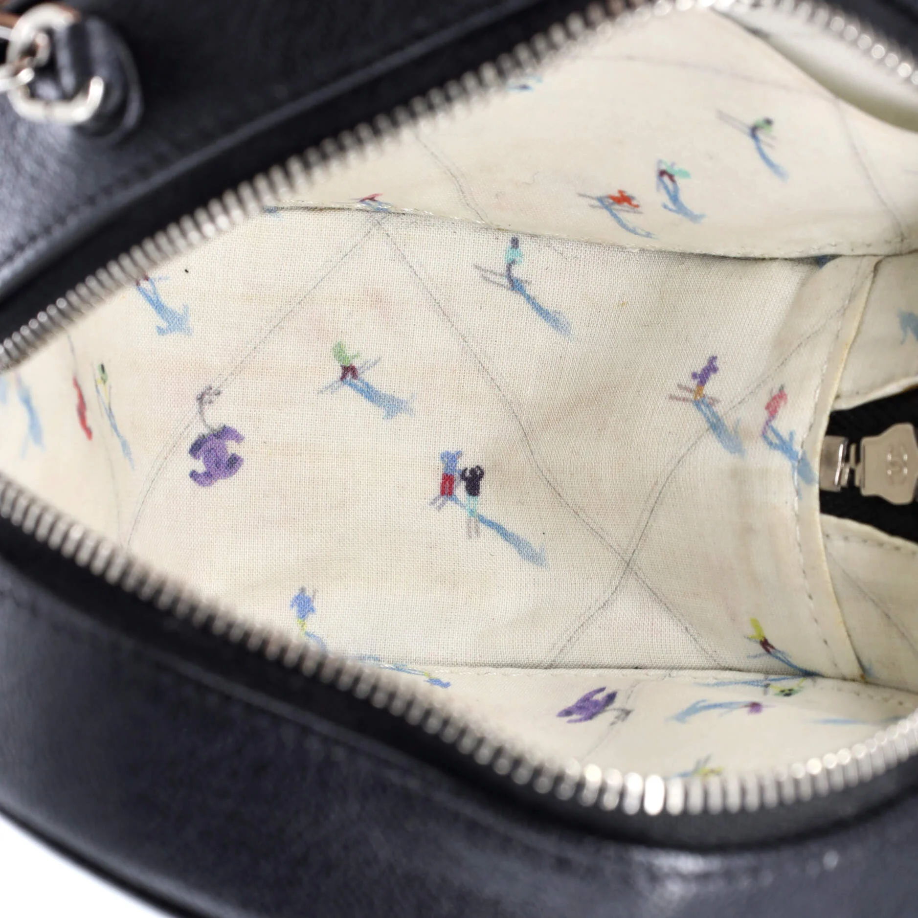 CC Ski Round Clutch with Chain Goatskin Mini - Image 5