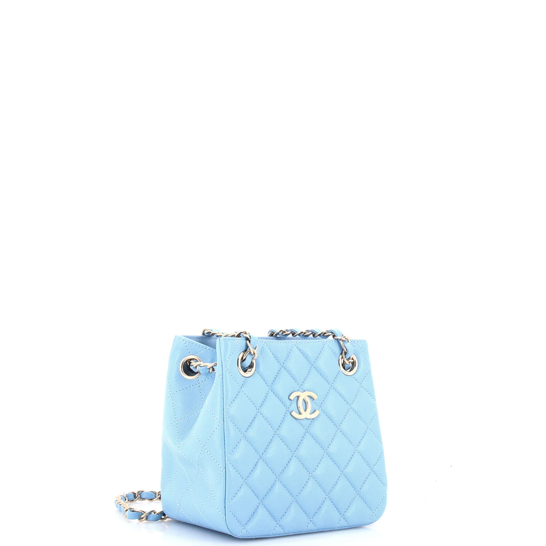 CC Square Bucket Tote Quilted Caviar Mini - Image 2