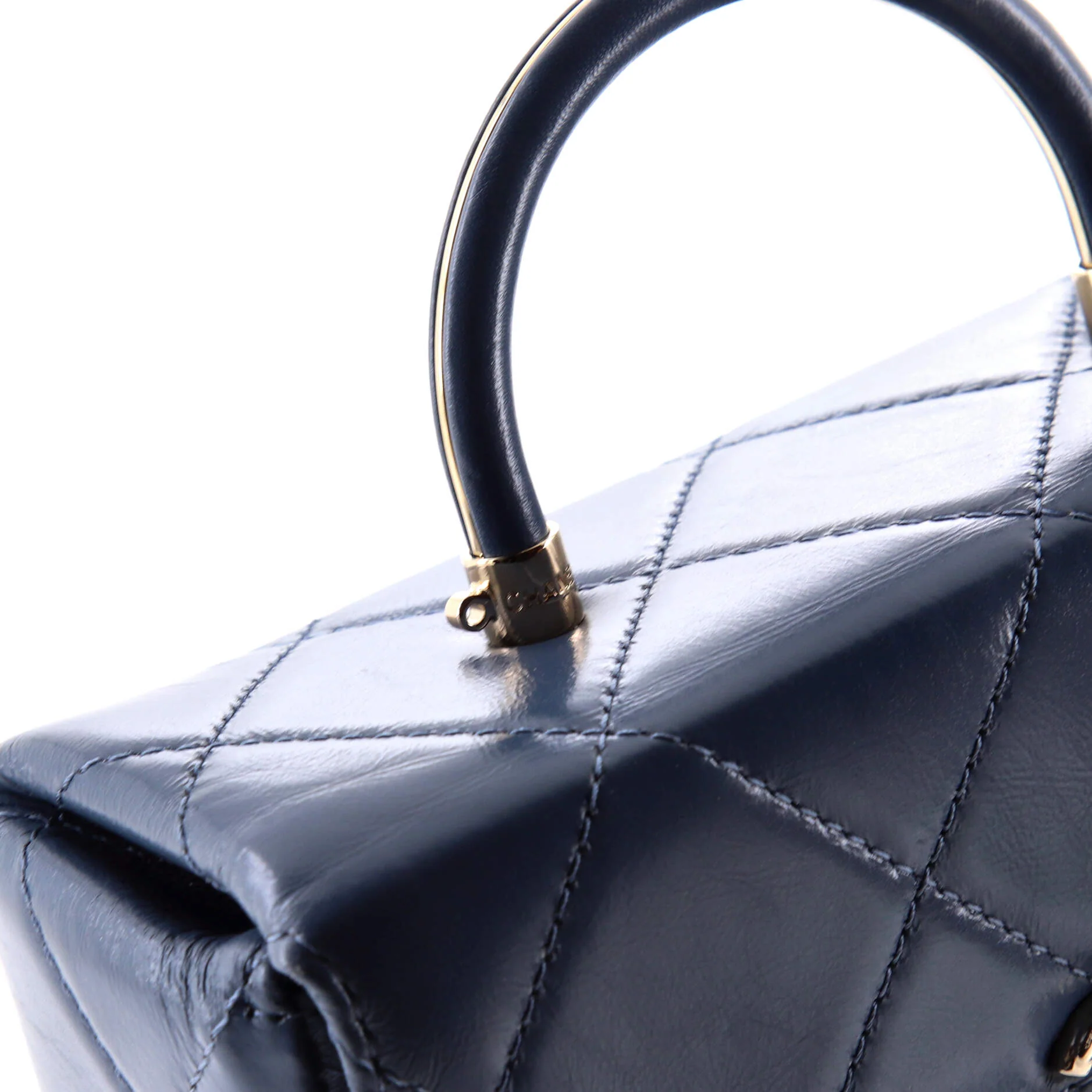 CC Top Handle Box Bag Quilted Calfskin Medium - Image 7