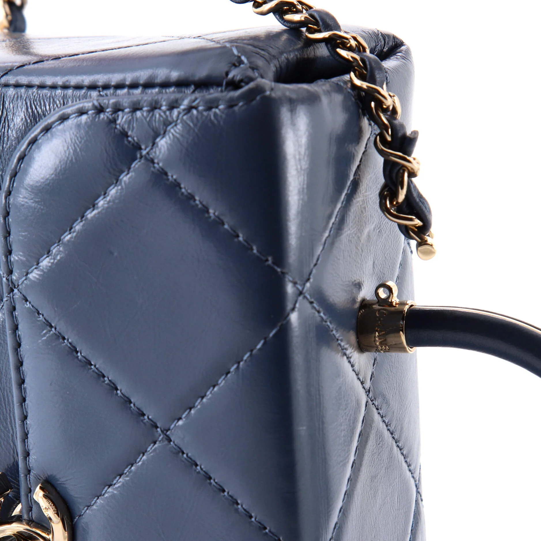 CC Top Handle Box Bag Quilted Calfskin Medium - Image 8