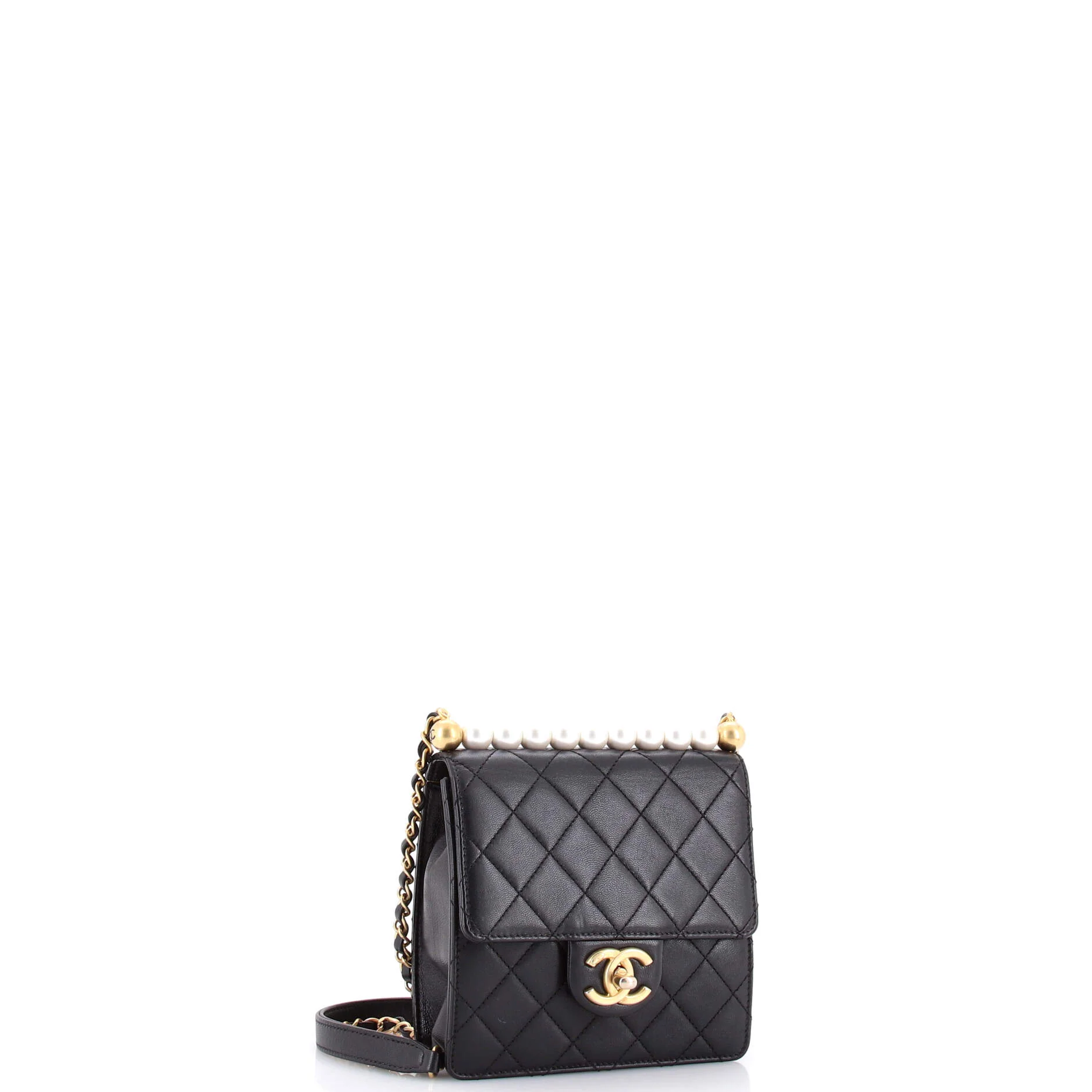 Chic Pearls Flap Bag Quilted Goatskin Mini - Image 2